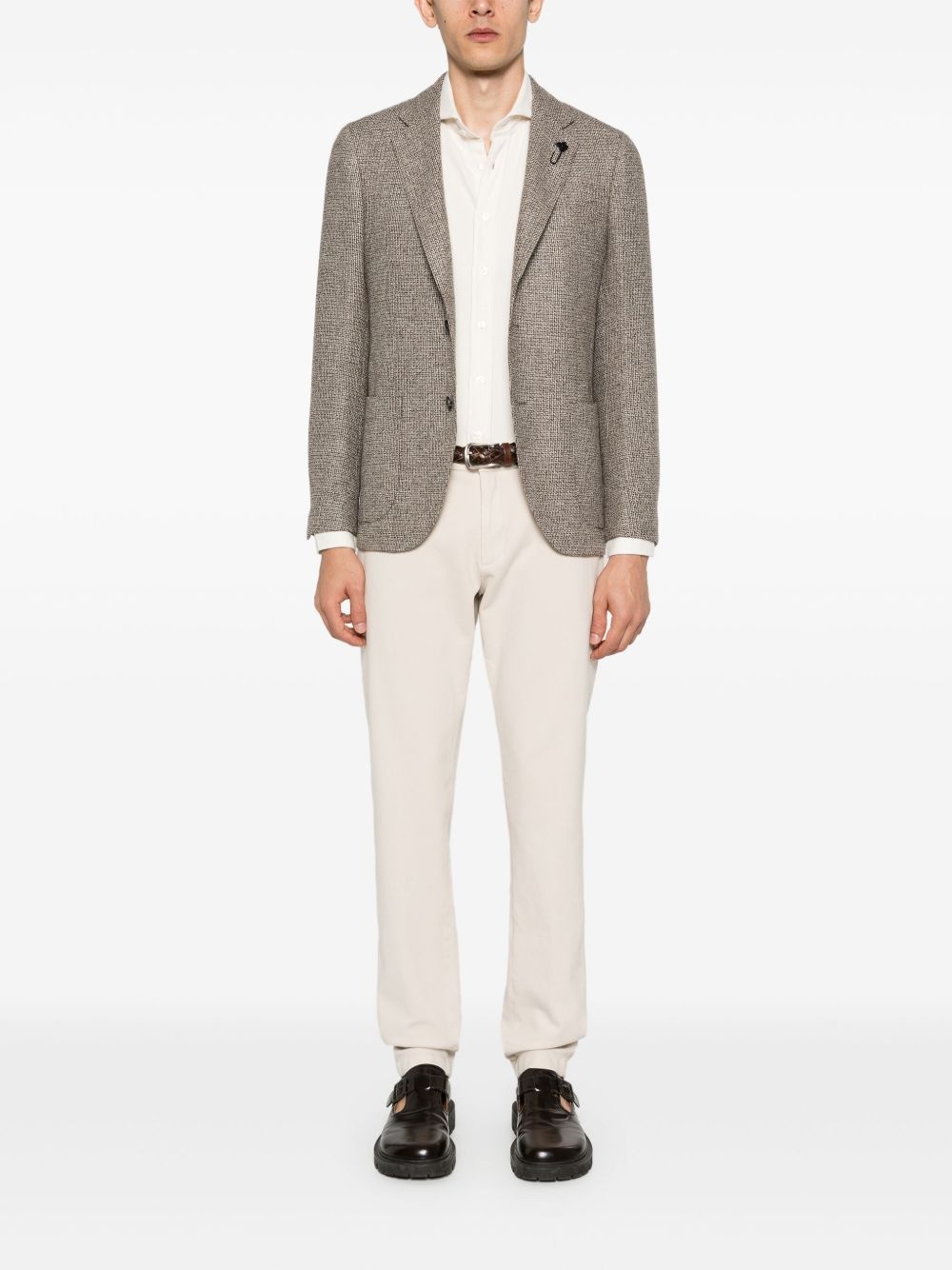 interwoven single-breasted blazer - 2