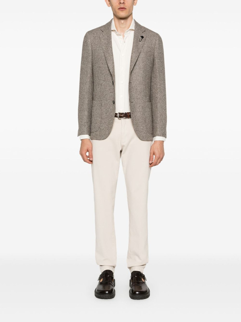 LARDINI interwoven single-breasted blazer outlook