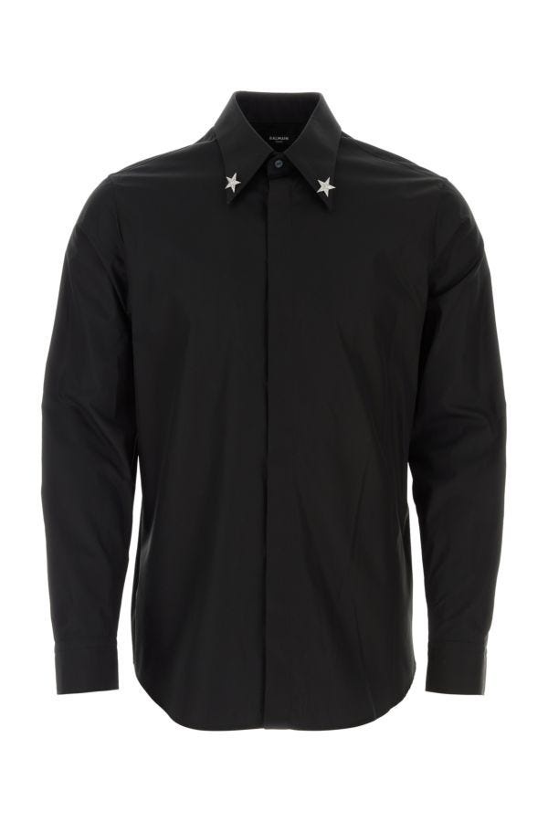 Black poplin shirt - 1