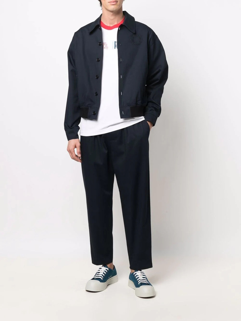 Marni embroidered logo shirt jacket outlook