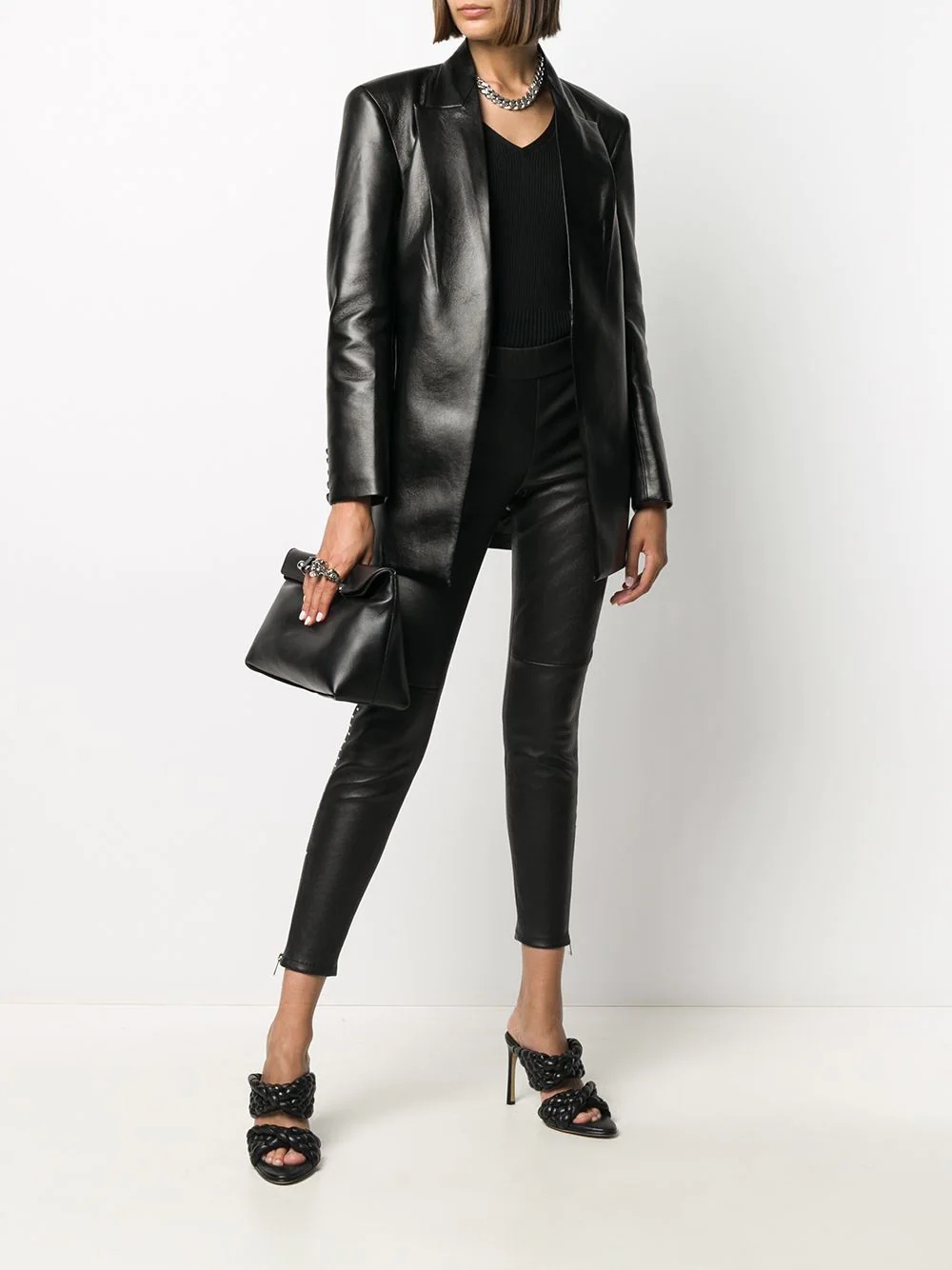 skinny lambskin trousers - 2