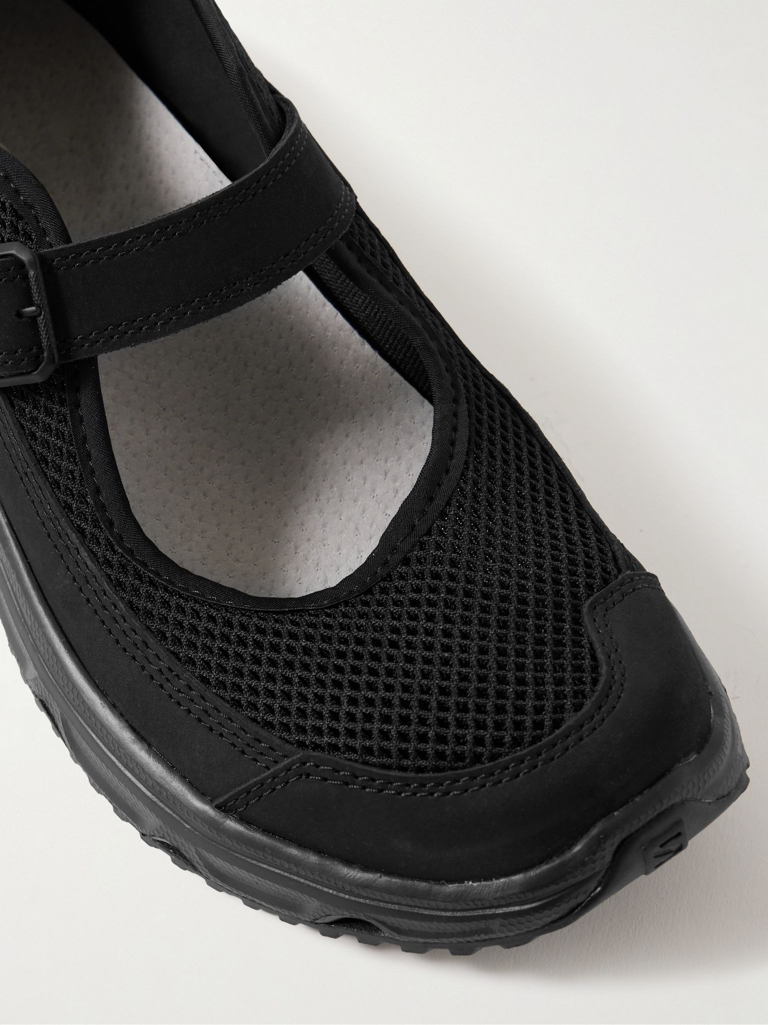 Marie-Jeanne Nubuck-Trimmed Mesh Sneakers Black - 5