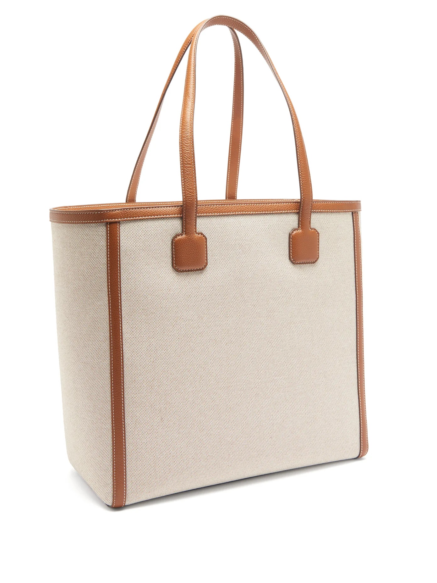 Antibes large leather-trimmed canvas tote - 4