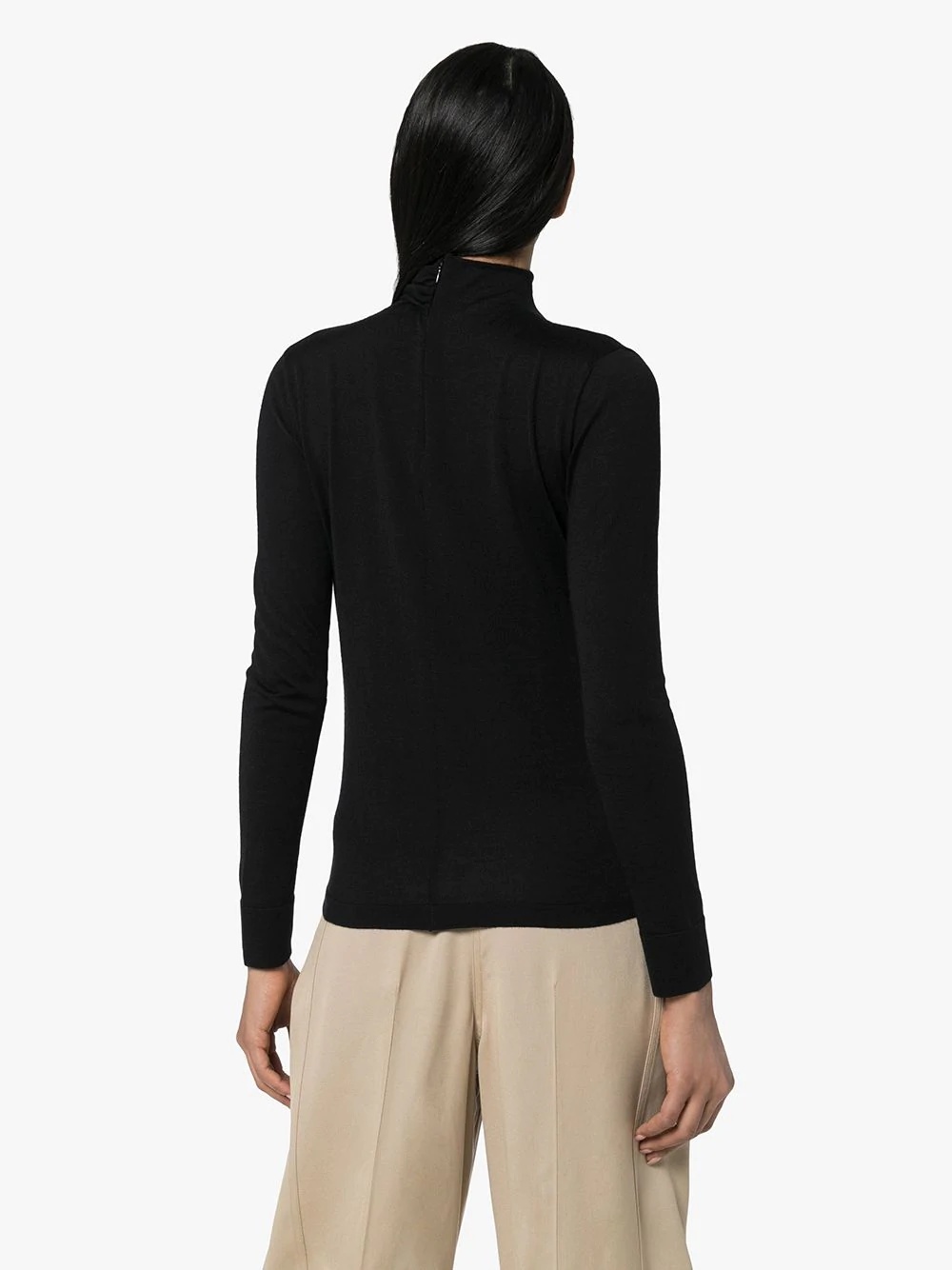 keyhole front high-necked jumper - 4