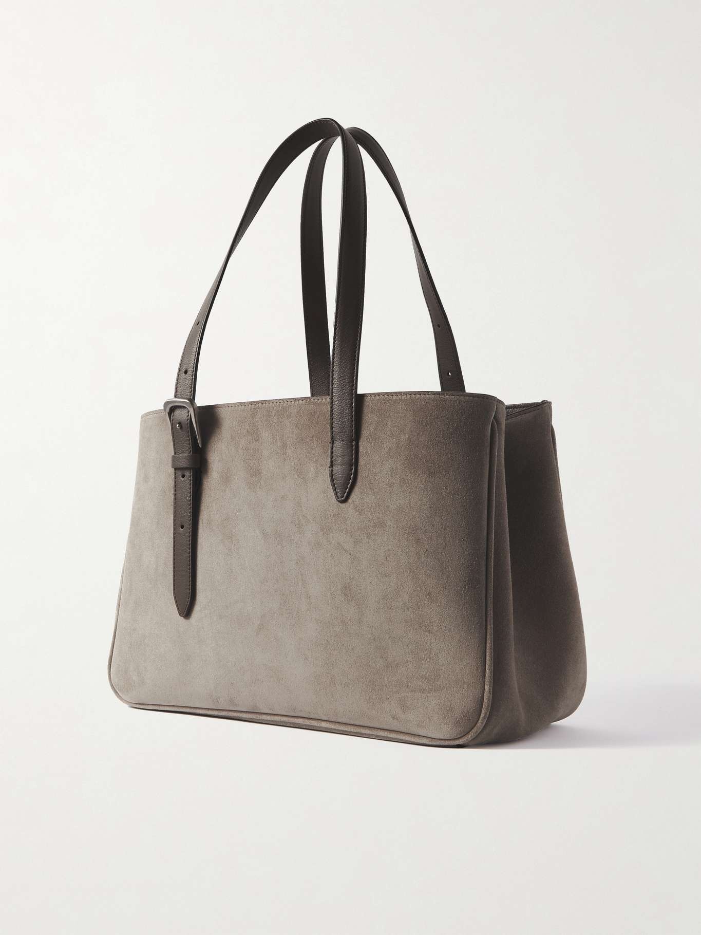 トートバッグ BRUNELLO CUCINELLI SUEDE LEATHER SHOPPING BAG BRUNELLO CUCINELLI Bead-embellished leather-trimmed paneled
