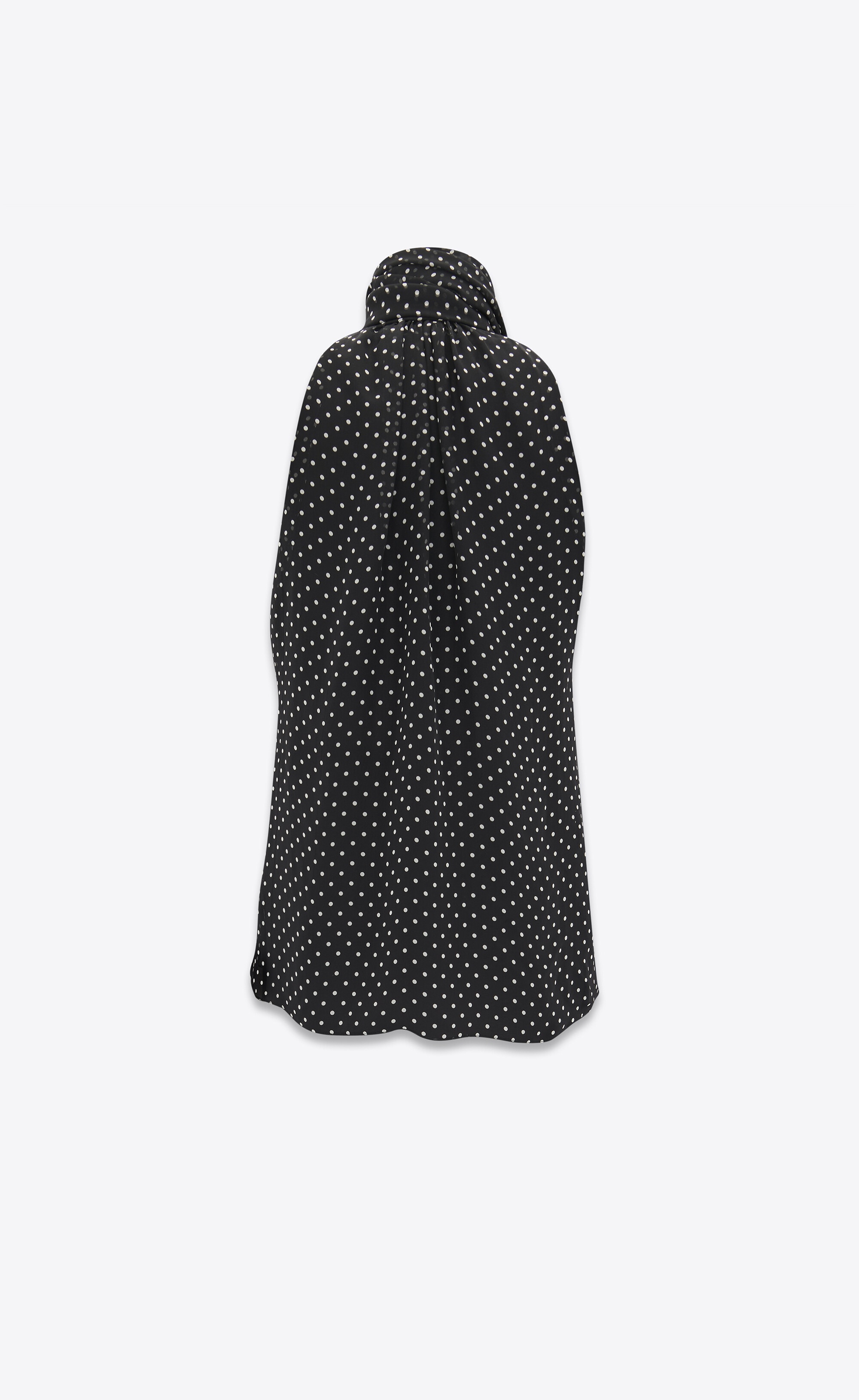 oversized lavallière-neck top in dotted silk muslin - 5