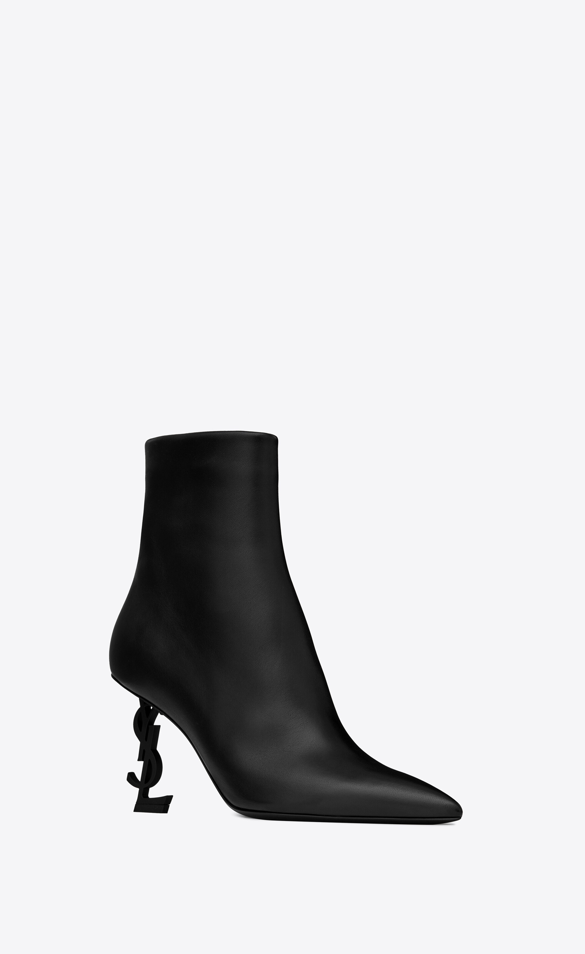 opyum booties in leather with black heel - 5