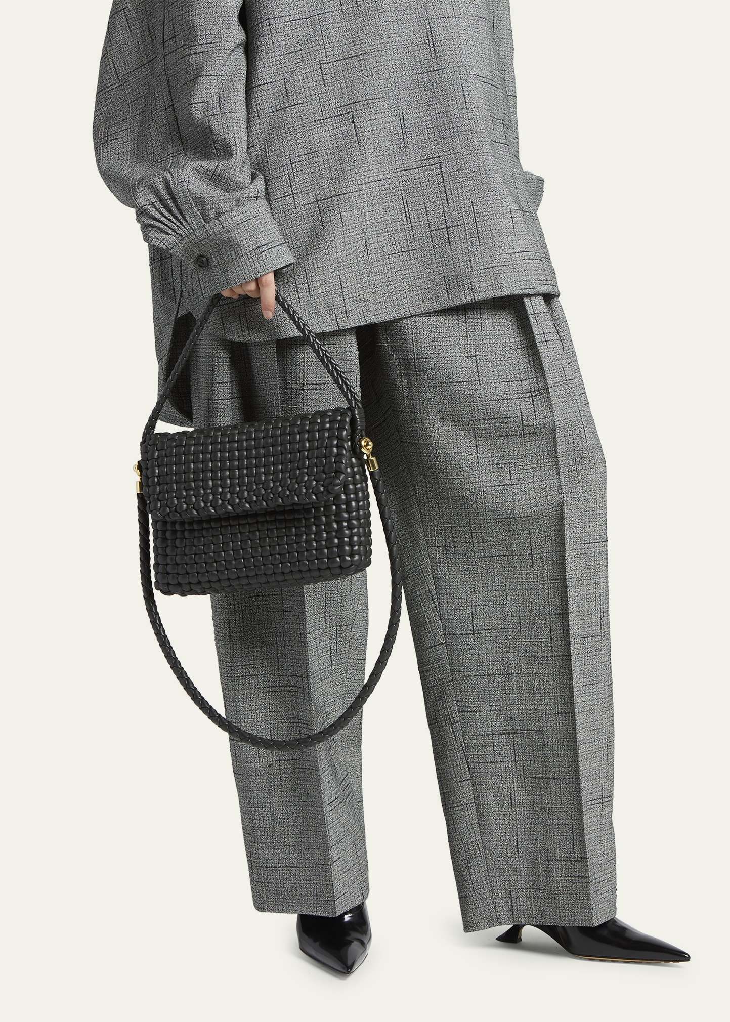 Swing Intreccio Flap Shoulder Bag - 2