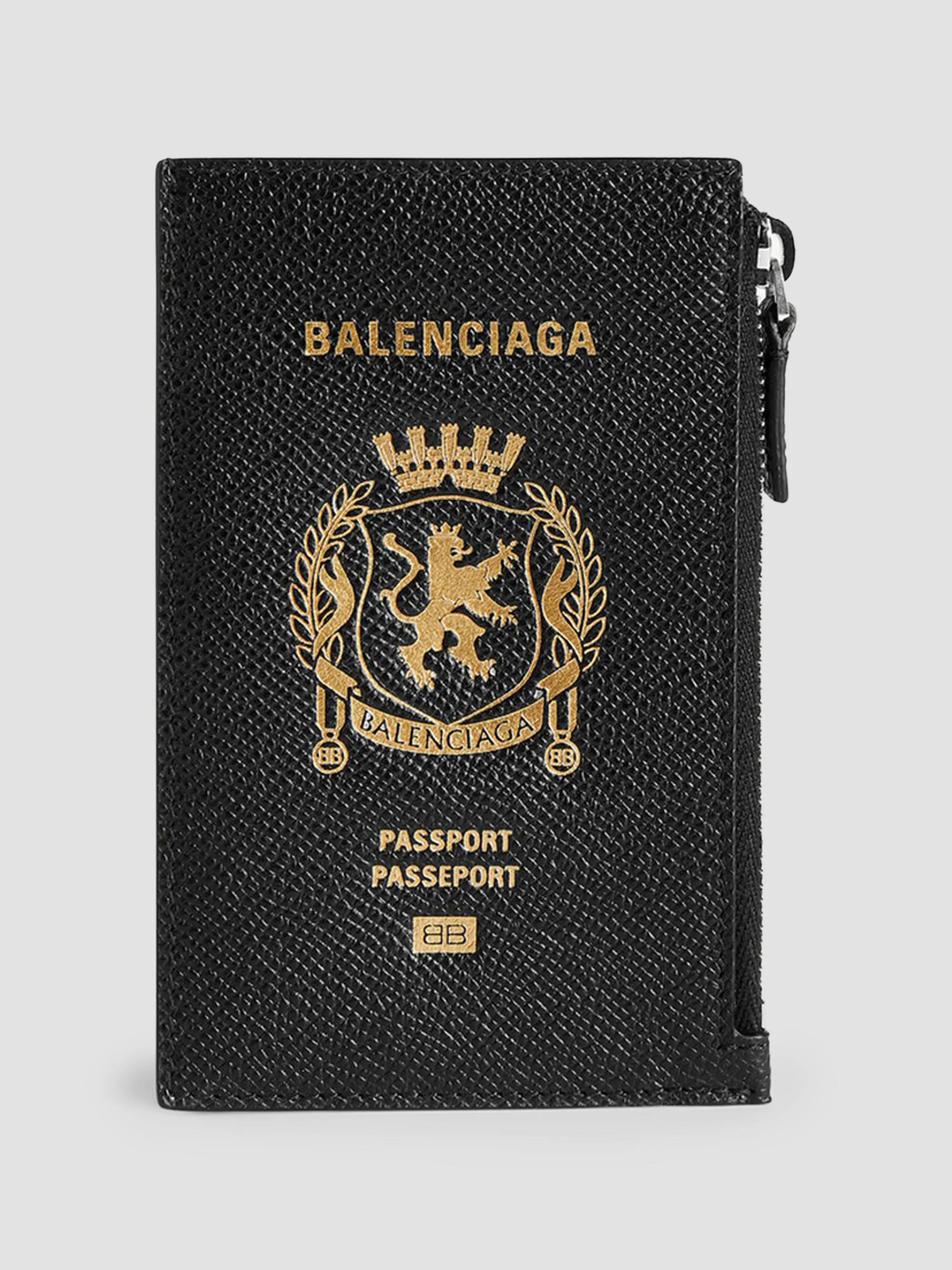 Men's Passport Long Coin and Card Holder - Black - 1