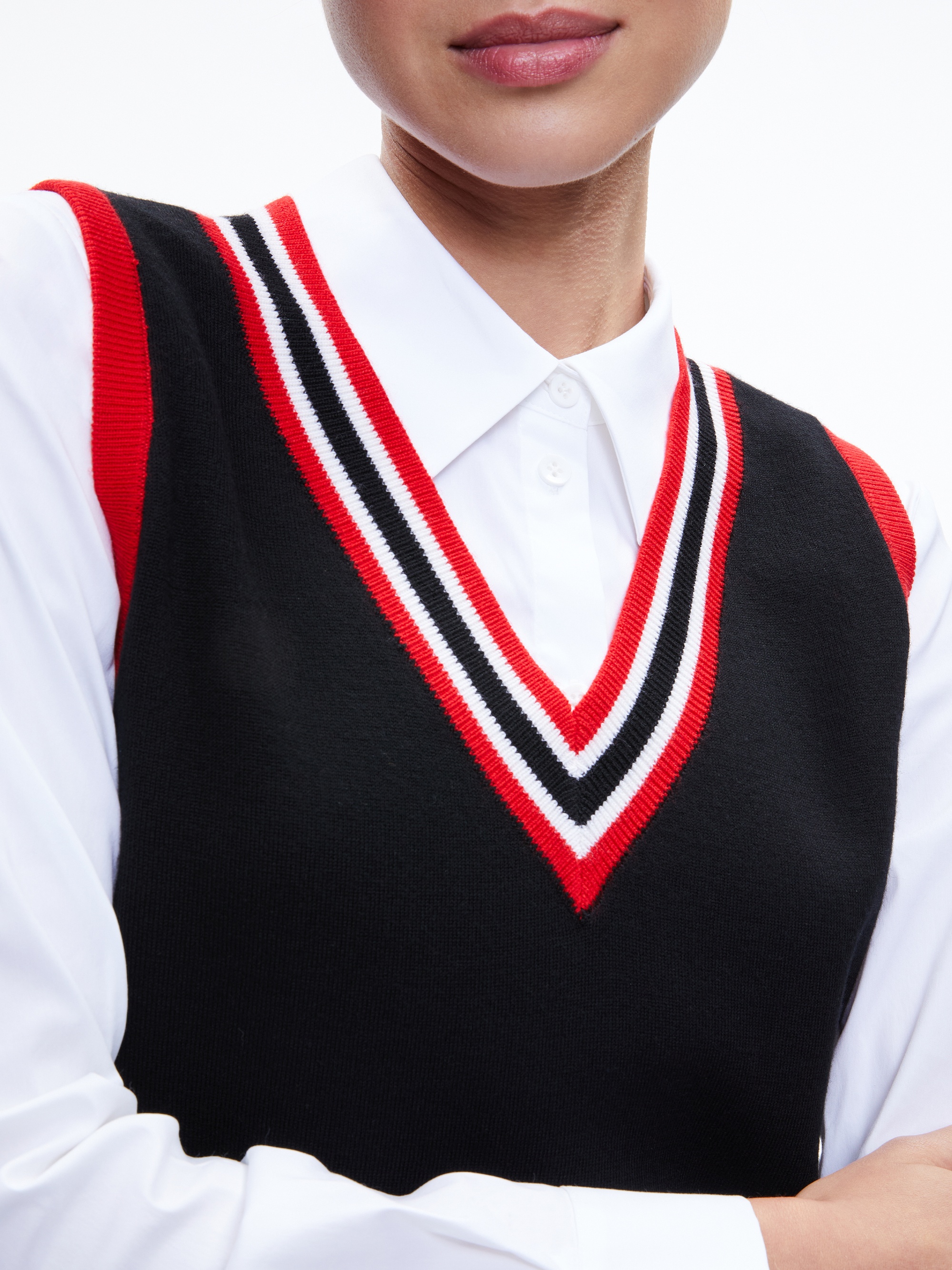 ORLY SWEATER VEST COMBINATION TOP - 5