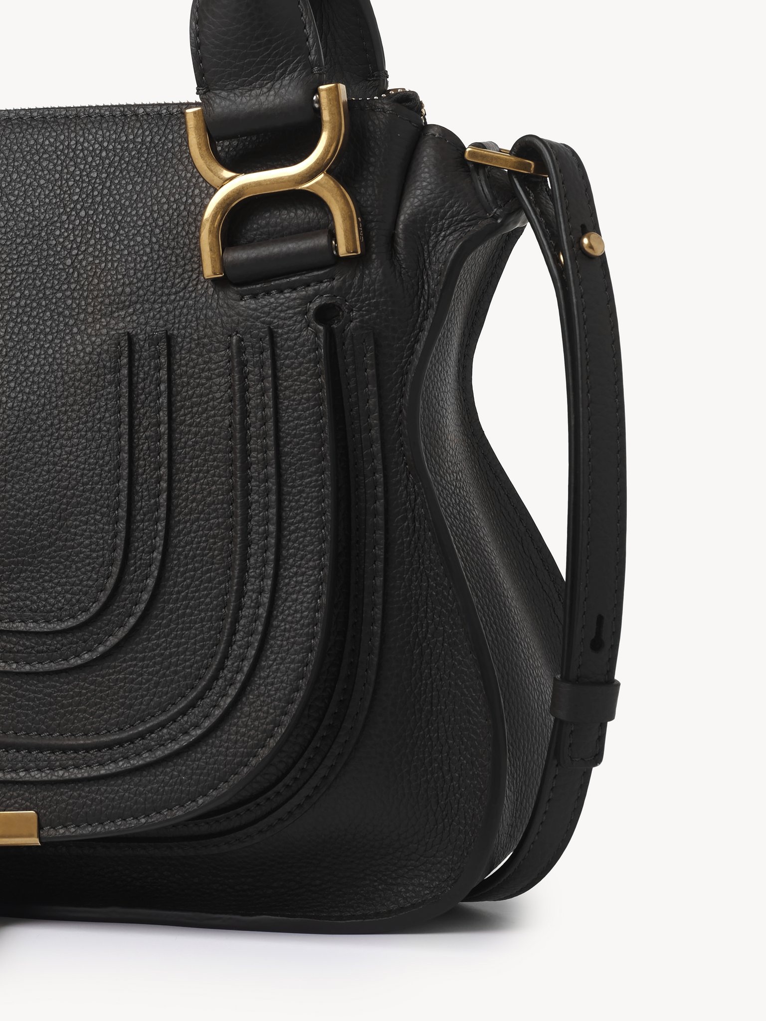 ハンドバッグ Chloe Marcie Small Double Carry Bag BLACK* CHLOE Marcie Small Double Carry Leather BAG Crossbody