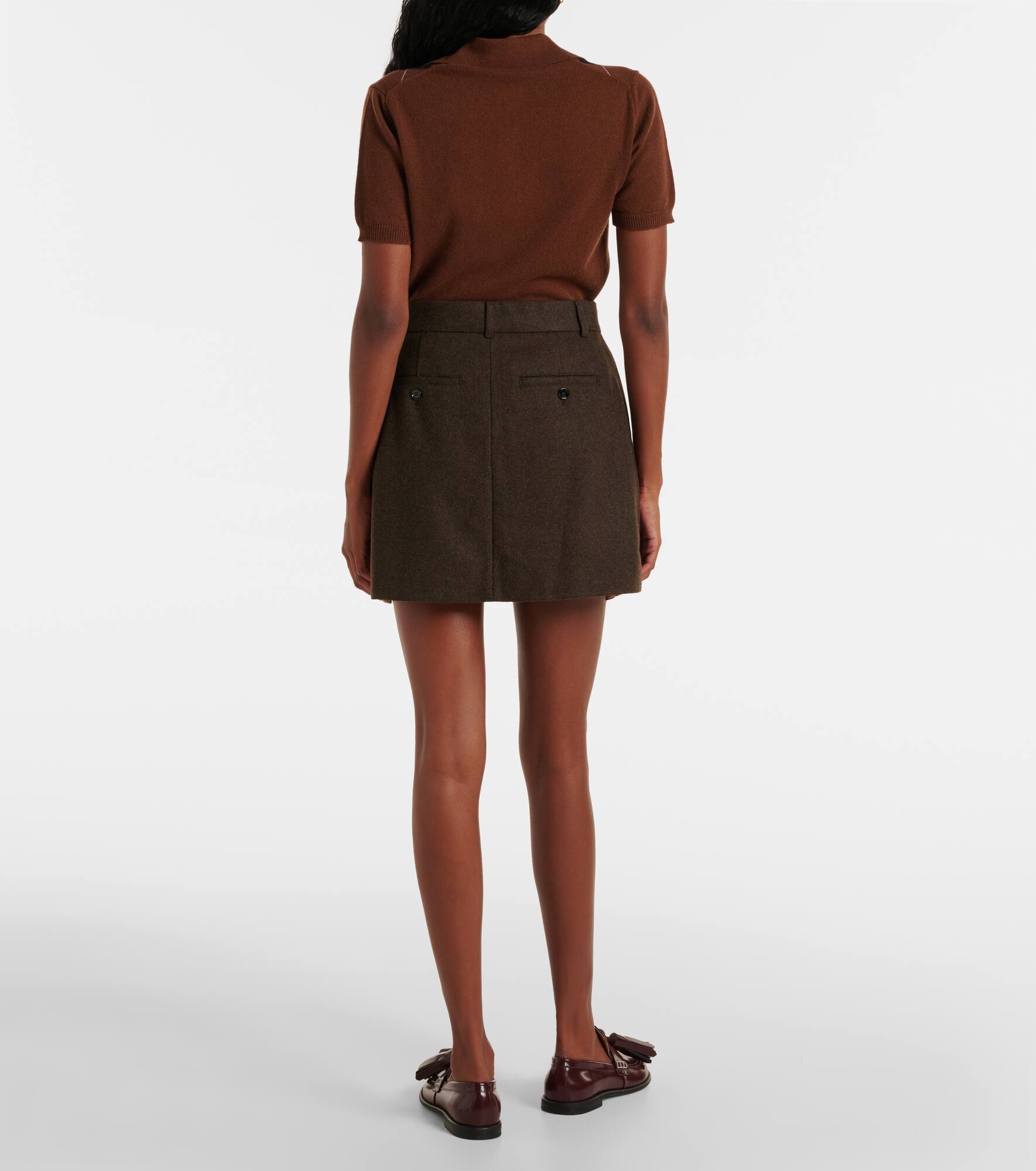 Wool flannel miniskirt - 3