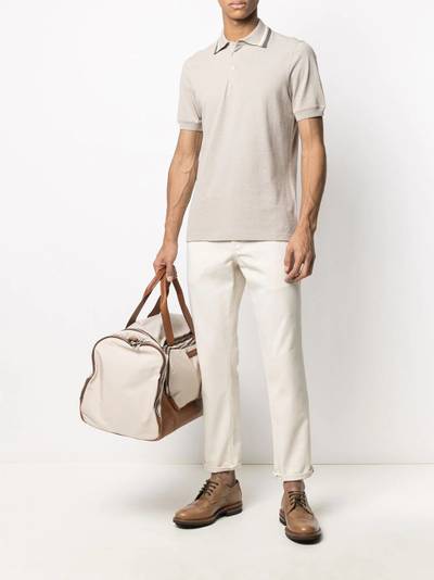 Brunello Cucinelli contrasting collar trim polo shirt outlook