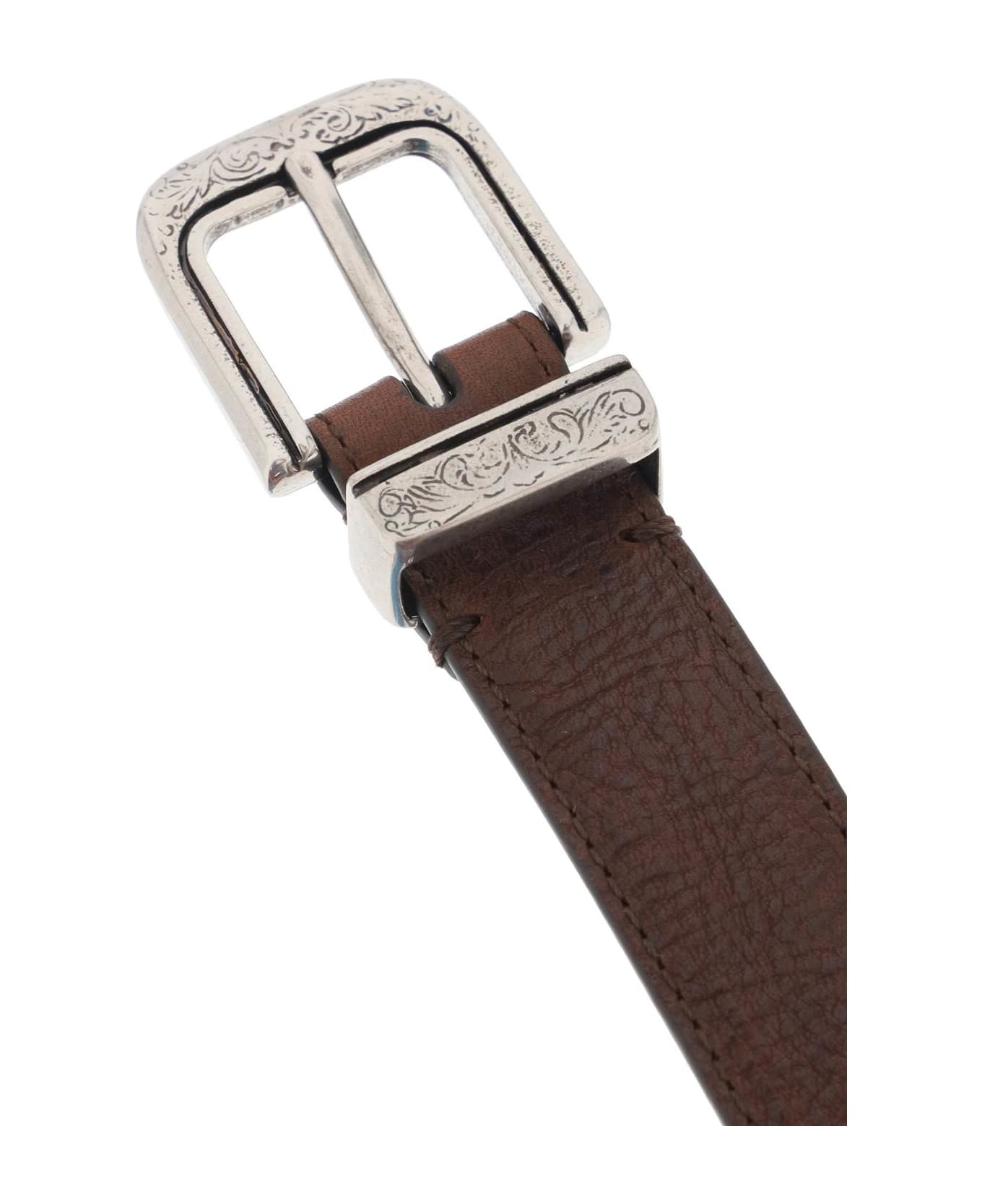 Leather Belt With Detailed Buckle - 3