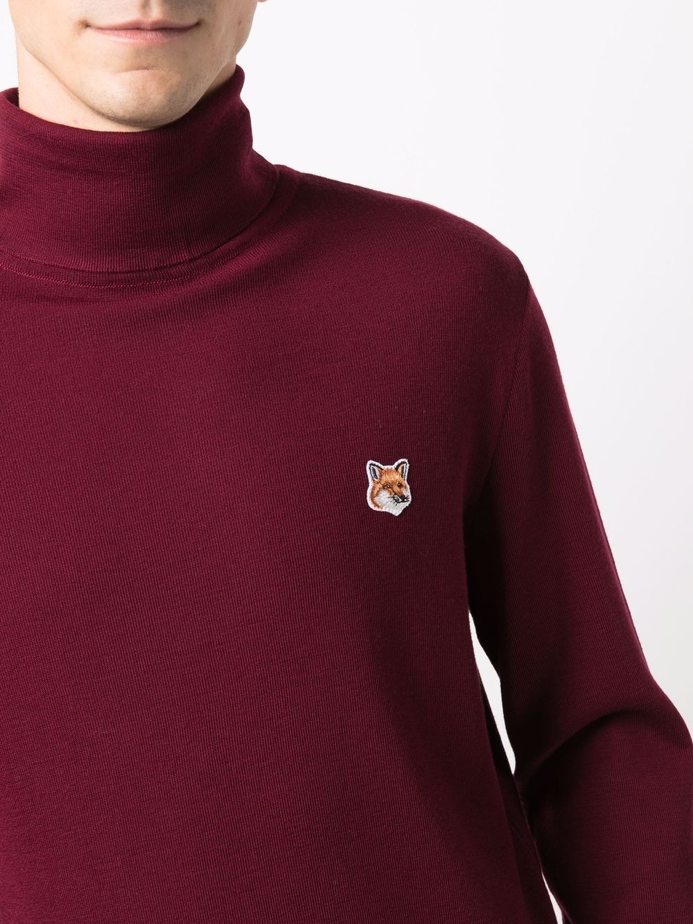 logo-patch roll-neck jumper - 5