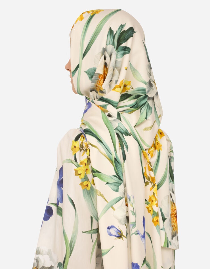 Rose-print charmeuse hijab - 2