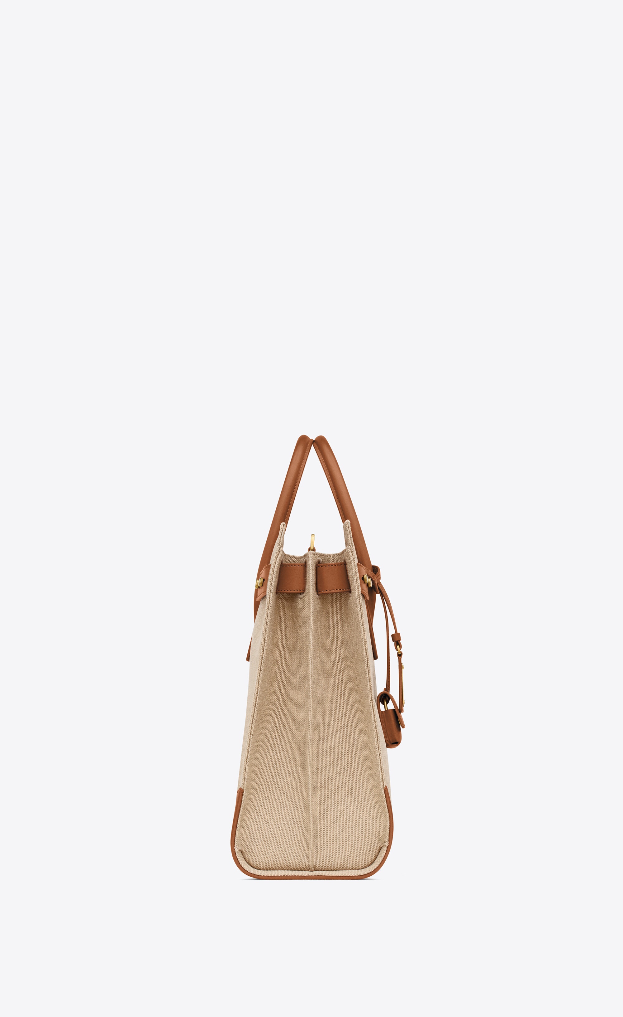 sac de jour thin large in canvas and vegetable-tanned leather - 3