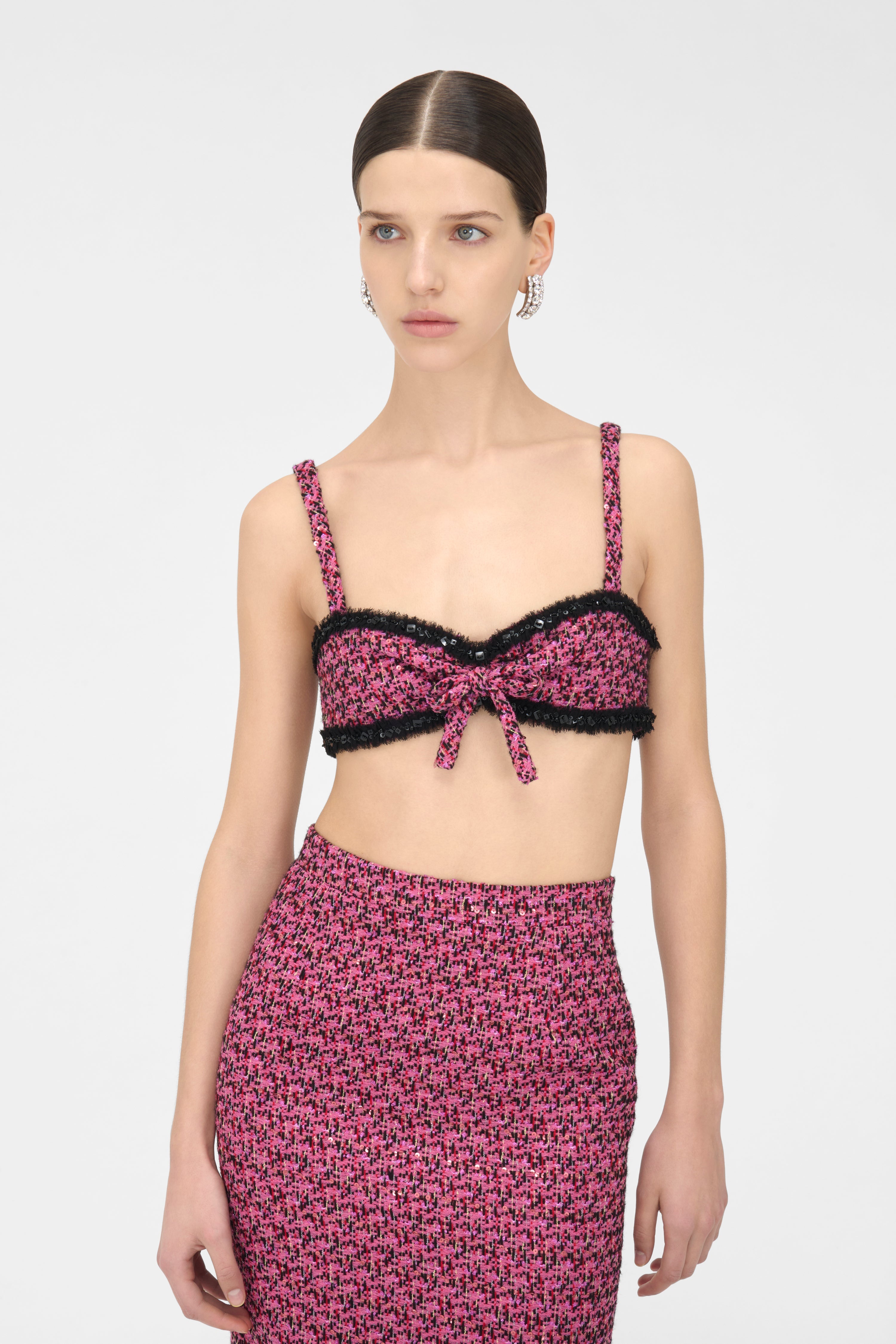 SEQUIN TWEED BRALETTE - 6