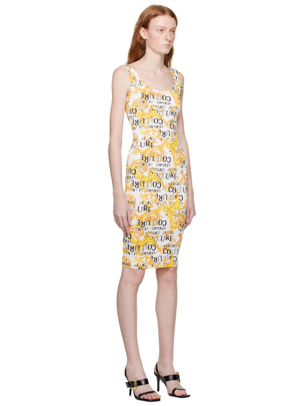 White Graphic Midi Dress - 2