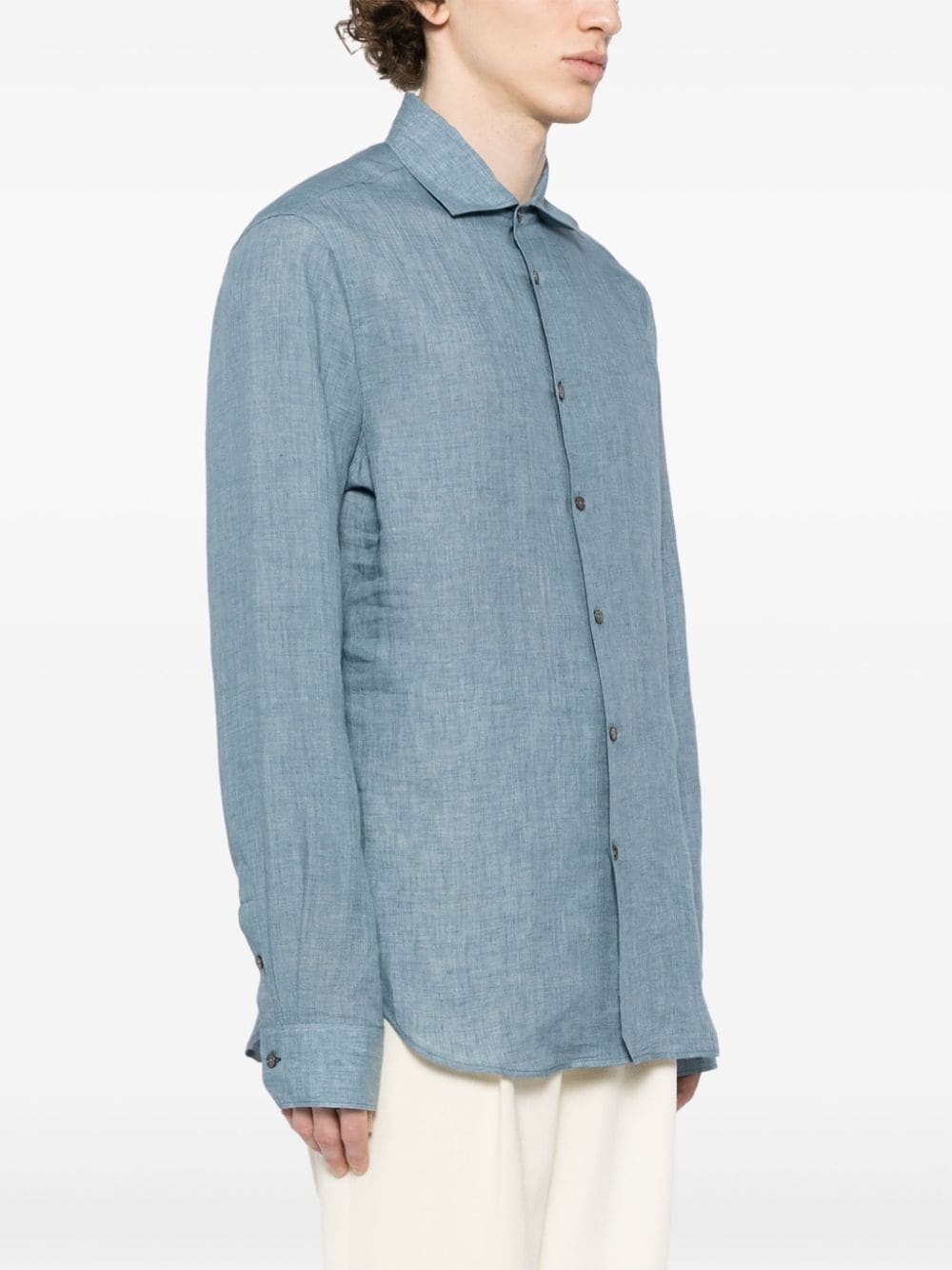 long-sleeve linen shirt - 3