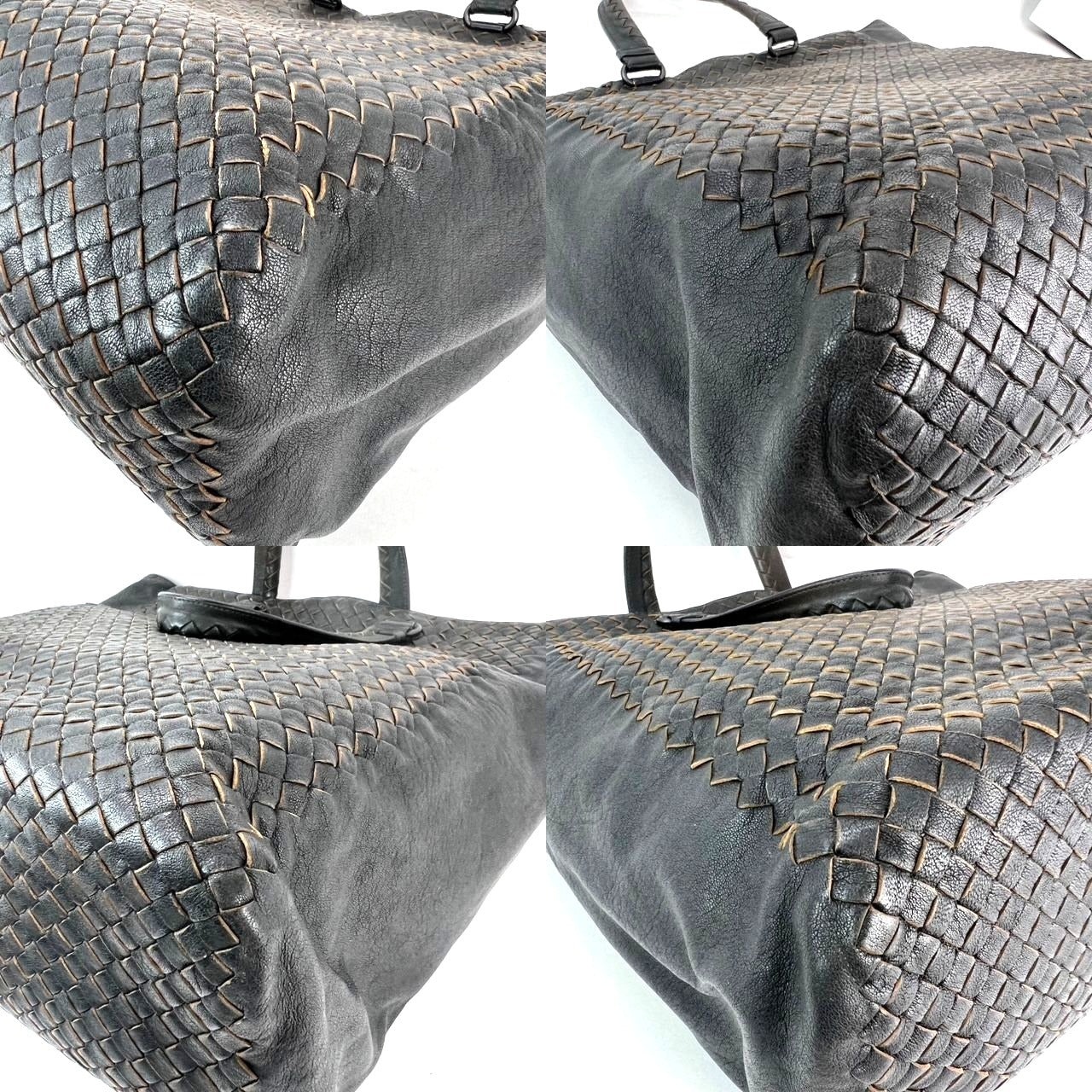 Bottega Veneta Intreciato Black leather zippered Messenger Tote Bag - 6