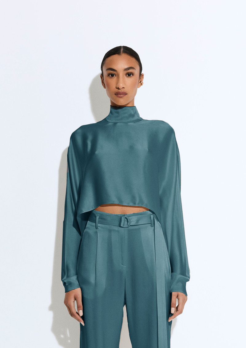 LAPOINTE Satin Caftan Top outlook