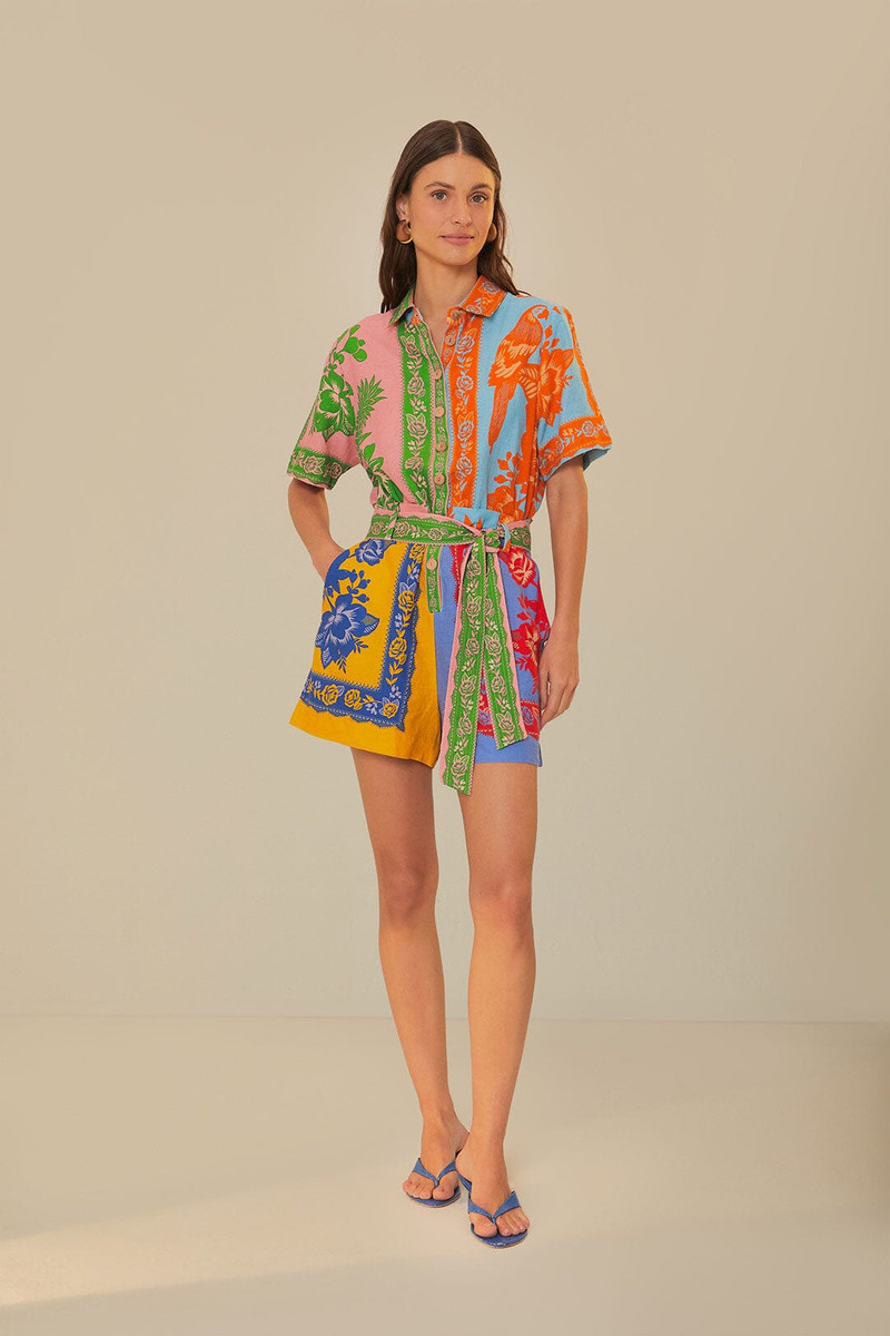 Mixed Lace Garden Scarves Romper 1