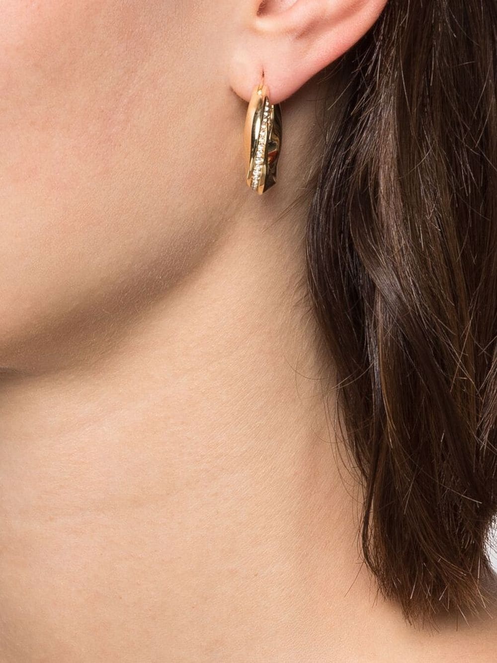 Infinity Rock-Crystal gold-plated sterling-silver hoops - 2