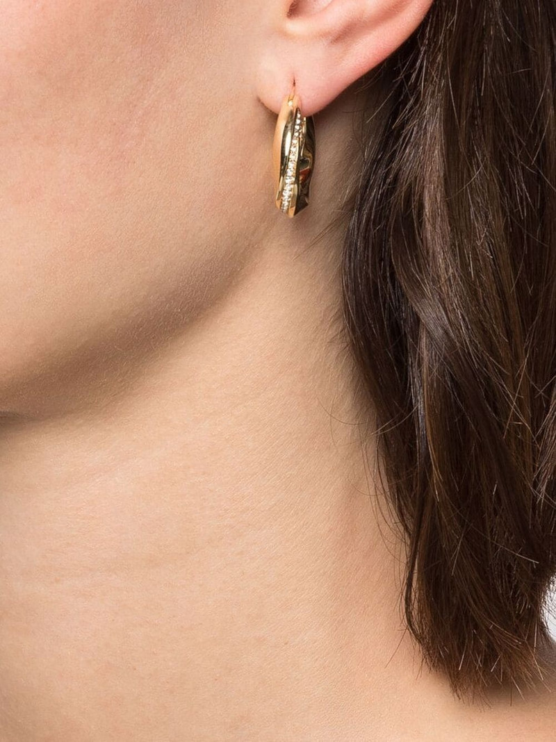 TOM WOOD Infinity Rock-Crystal gold-plated sterling-silver hoops outlook