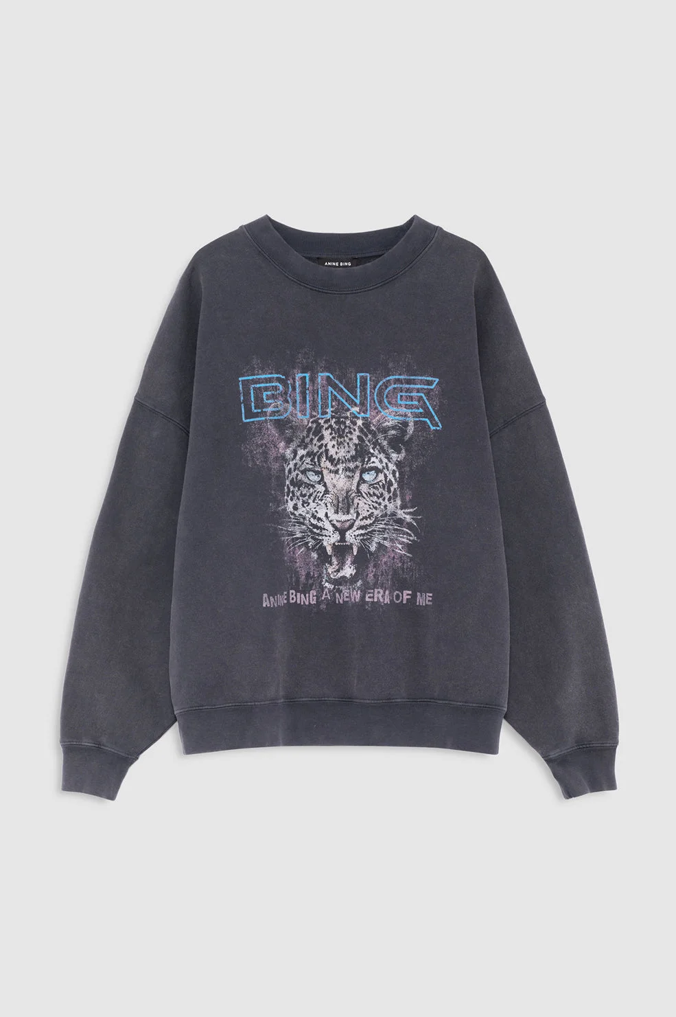 Miles Sweatshirt Leo Muse - Washed Black - 1