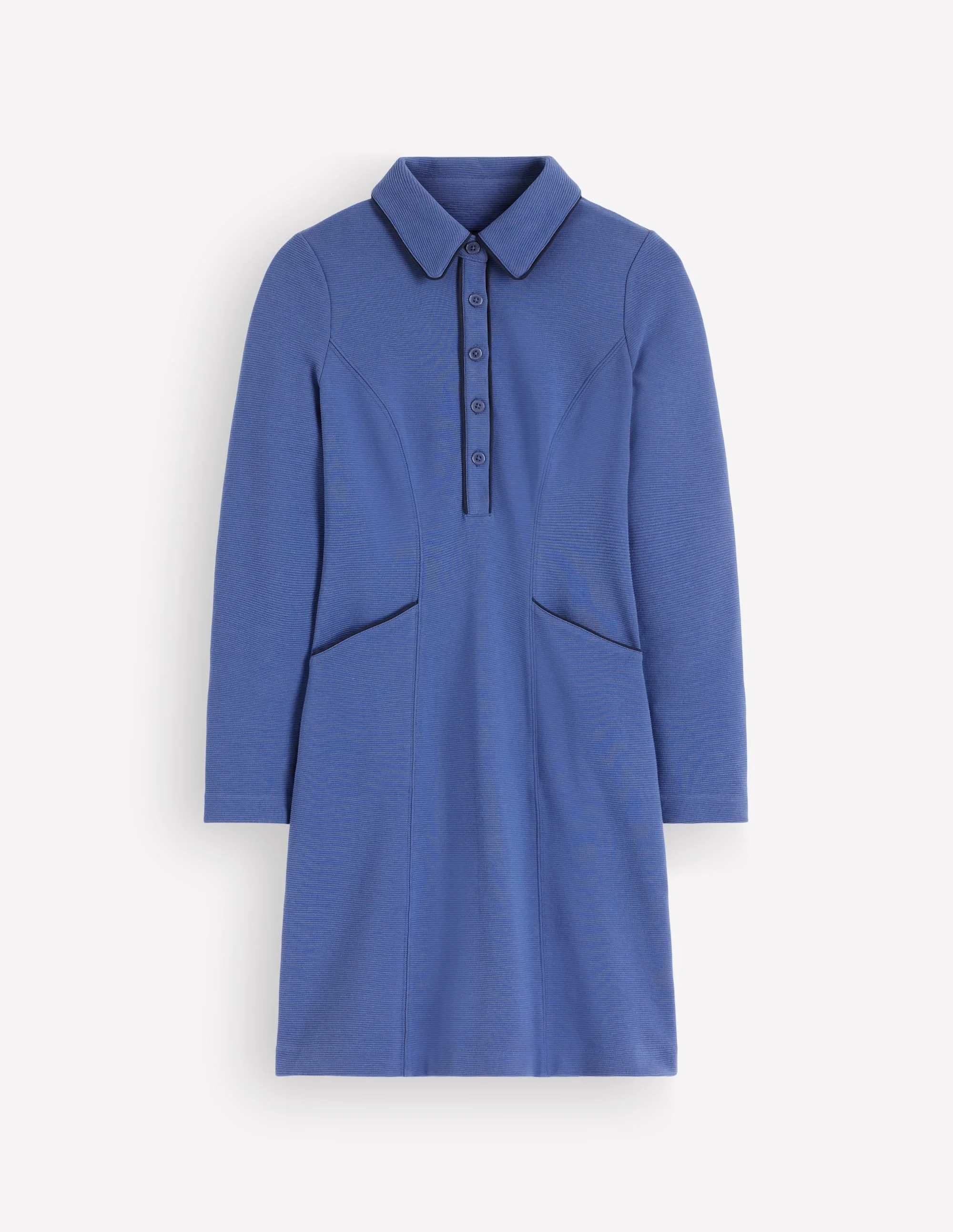 Catrin Shift Ottoman Dress-Denim Blue - 1