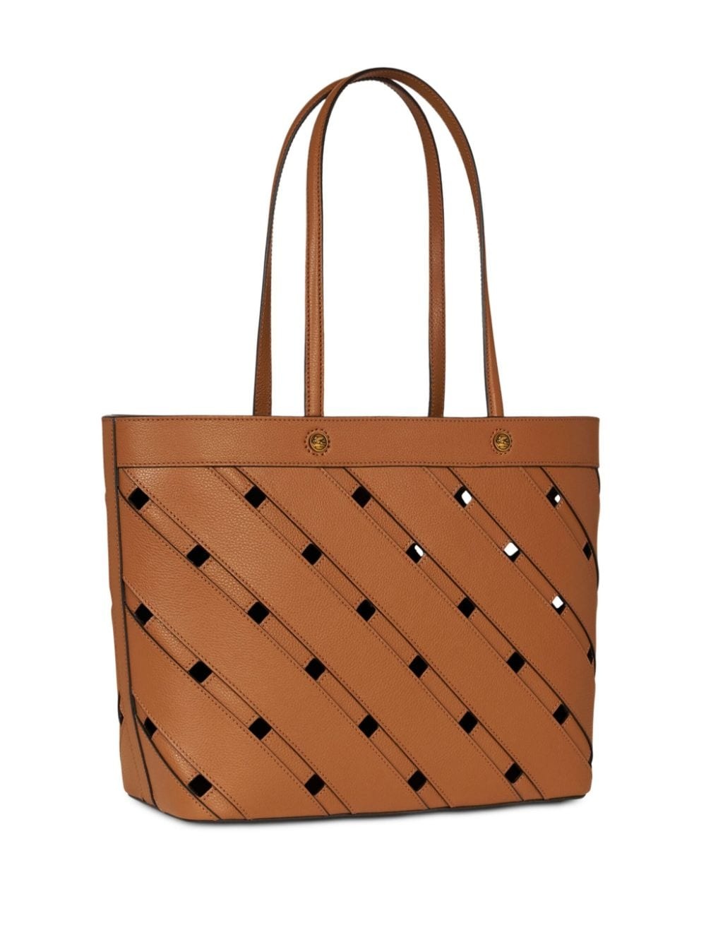 medium woven leather bag - 4