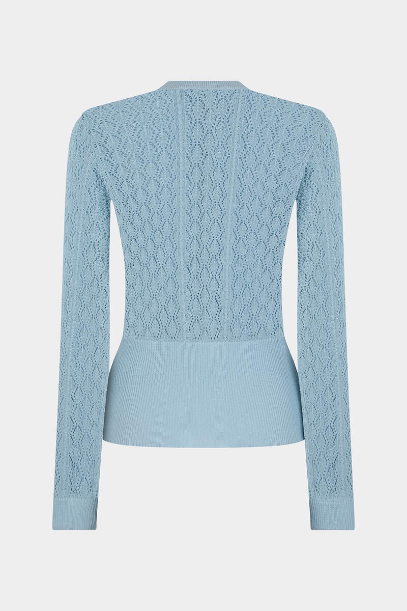 OPENWORK KNIT CARDIGAN - 2