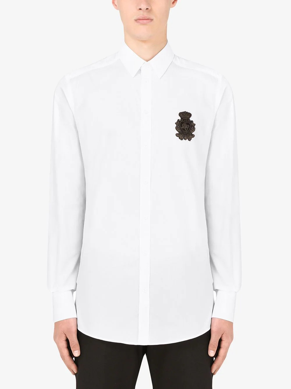 appliqué cotton-poplin shirt - 3