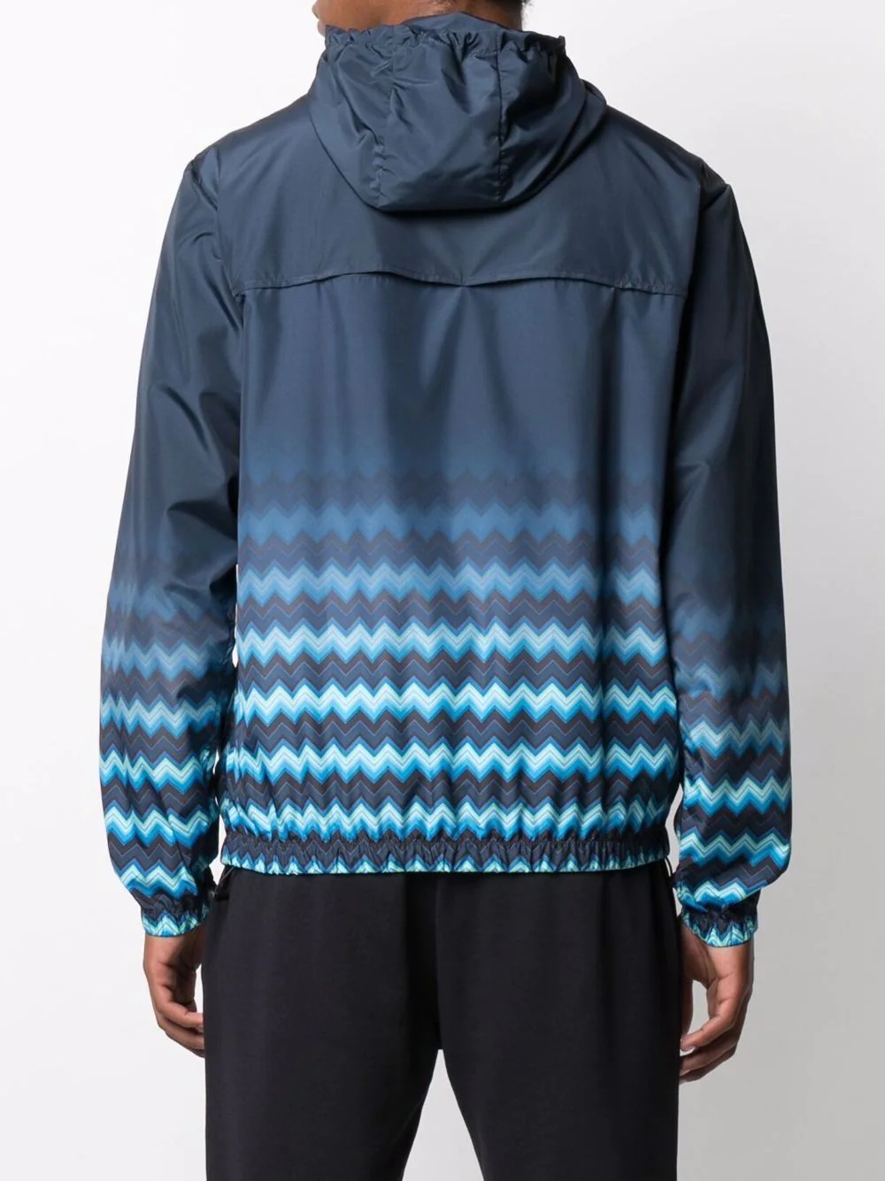 faded zig-zag print windbreaker - 4