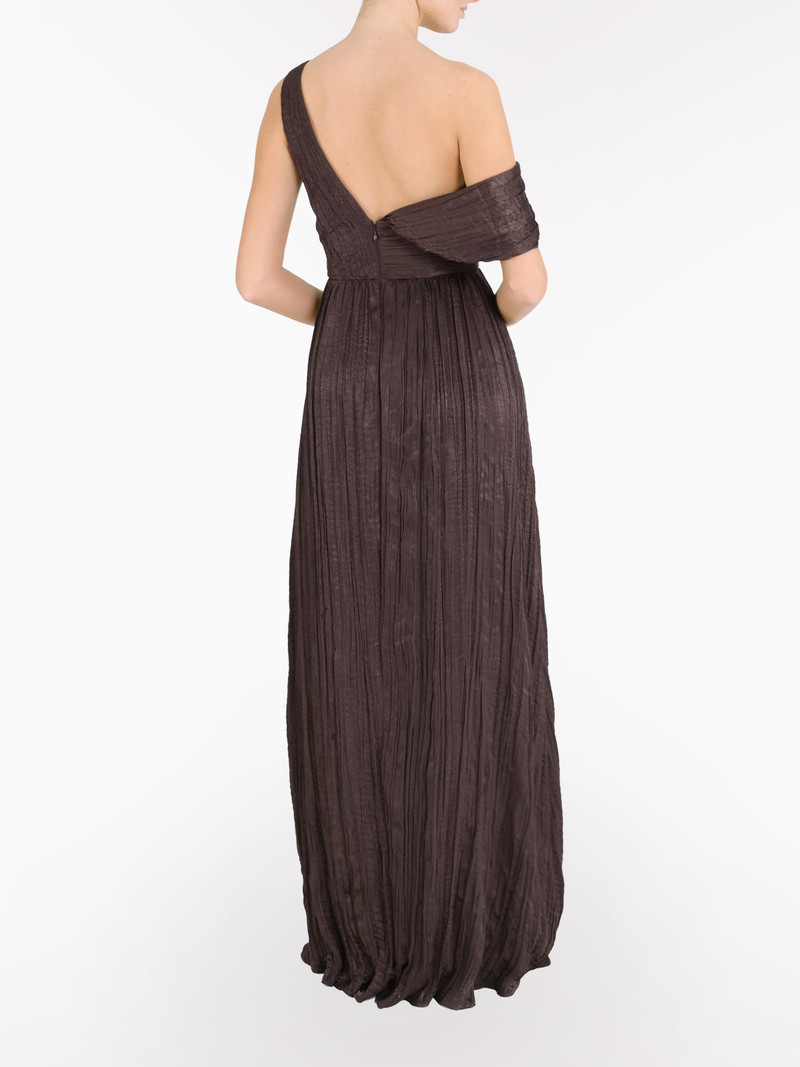 Marchesa ONE-SHOULDER PLEATED SATIN GOWN outlook