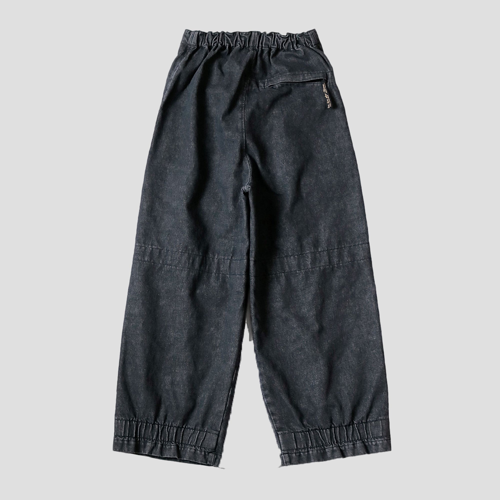 14oz CHARCOAL DENIM BAGGY PANTS - 2