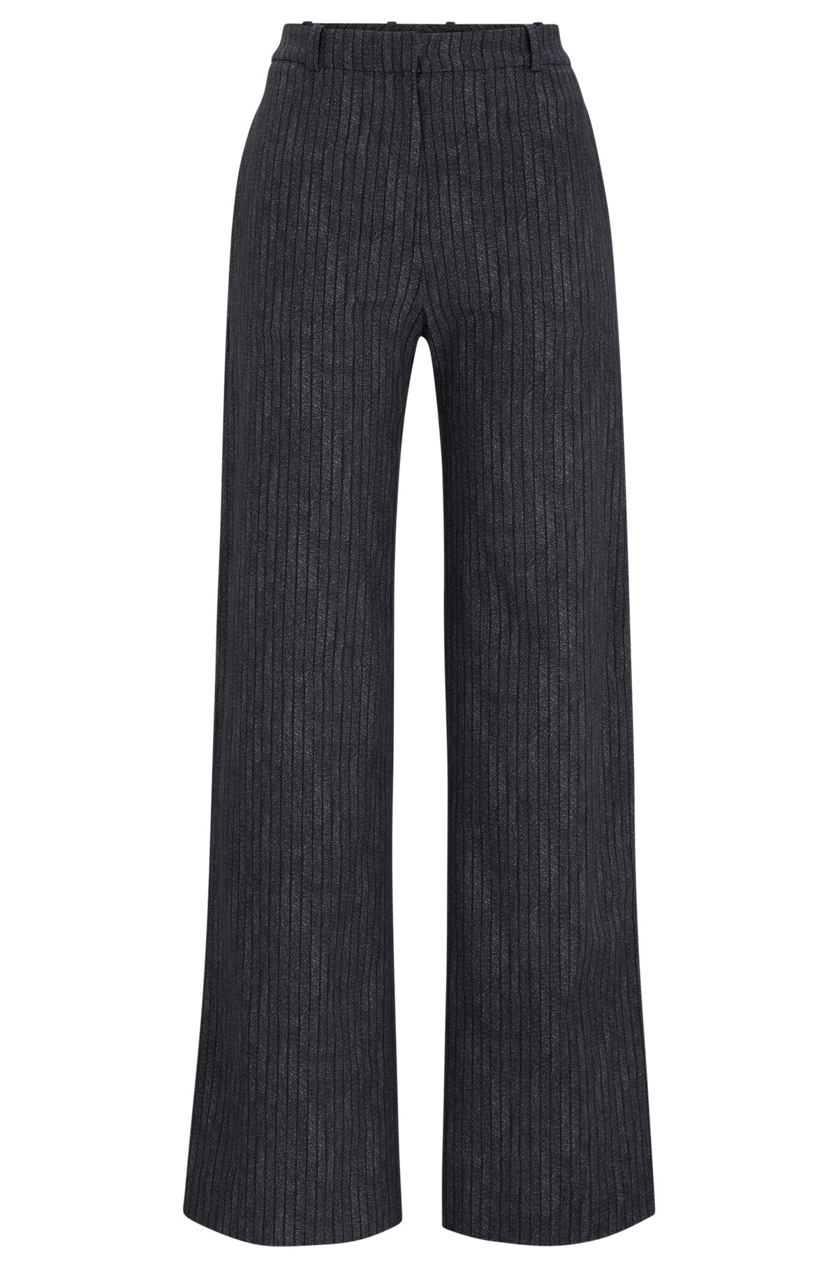 REGULAR-FIT, WIDE-LEG TROUSERS IN PINSTRIPED STRETCH JERSEY - 1