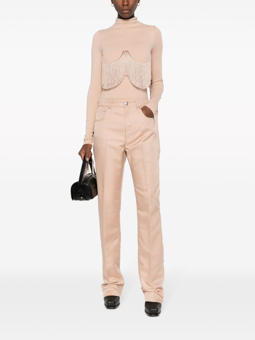 high-waisted straight-leg trousers - 2