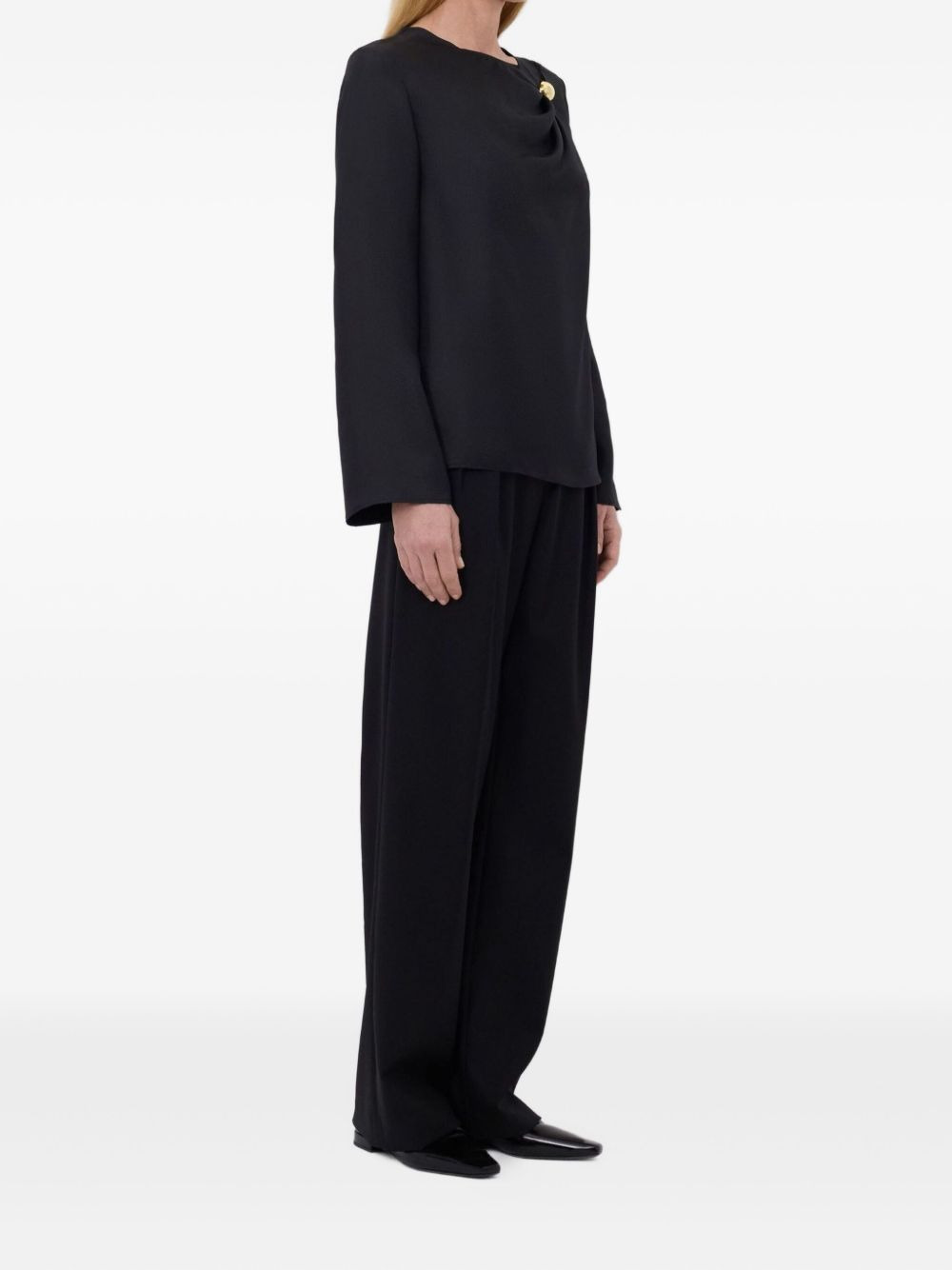 draped ornament-detail blouse - 3