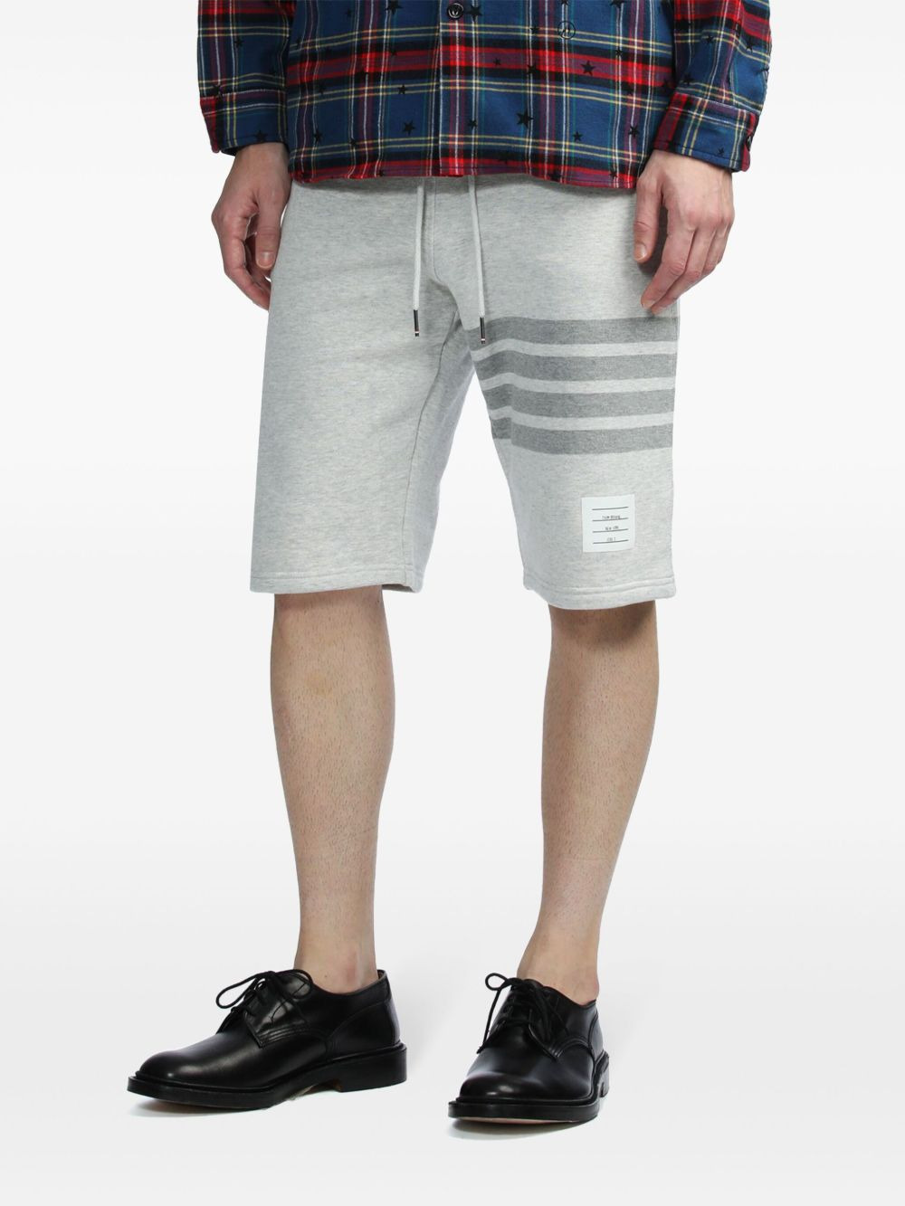 4-Bar motif drawstring track shorts - 3