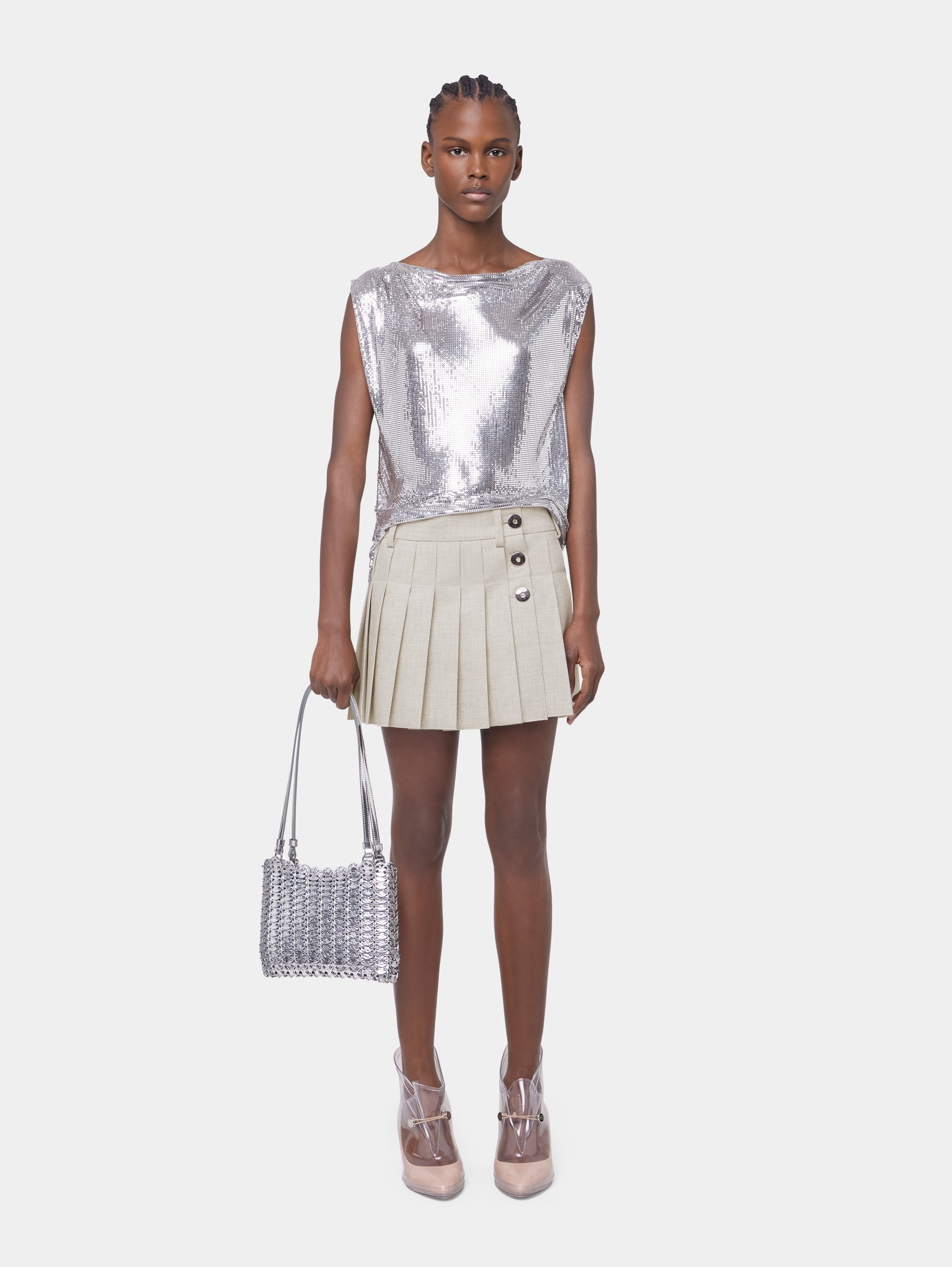 TOP IN A SILVER MINI MESH - 2