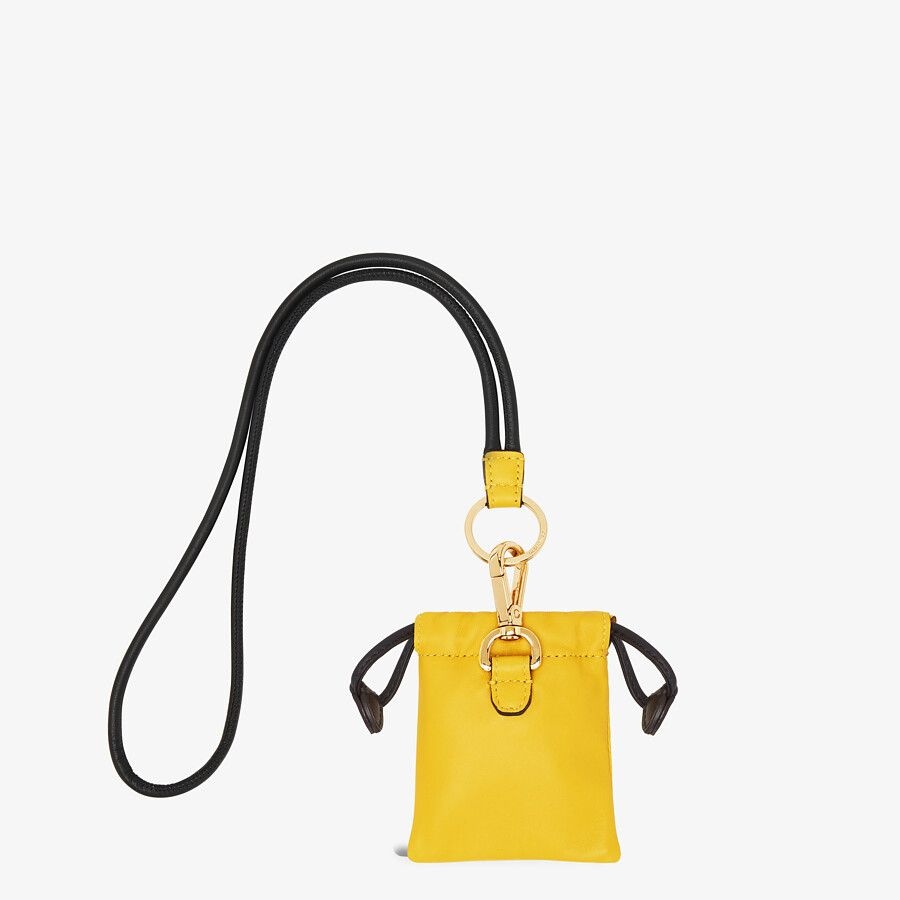 Yellow nappa leather charm - 2