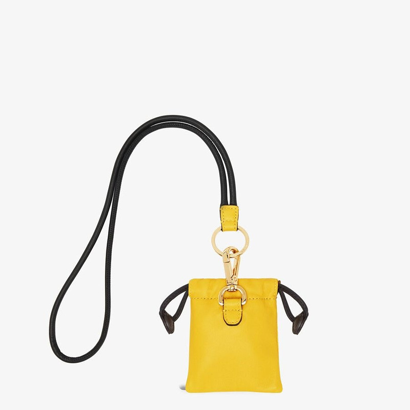 FENDI Yellow nappa leather charm outlook
