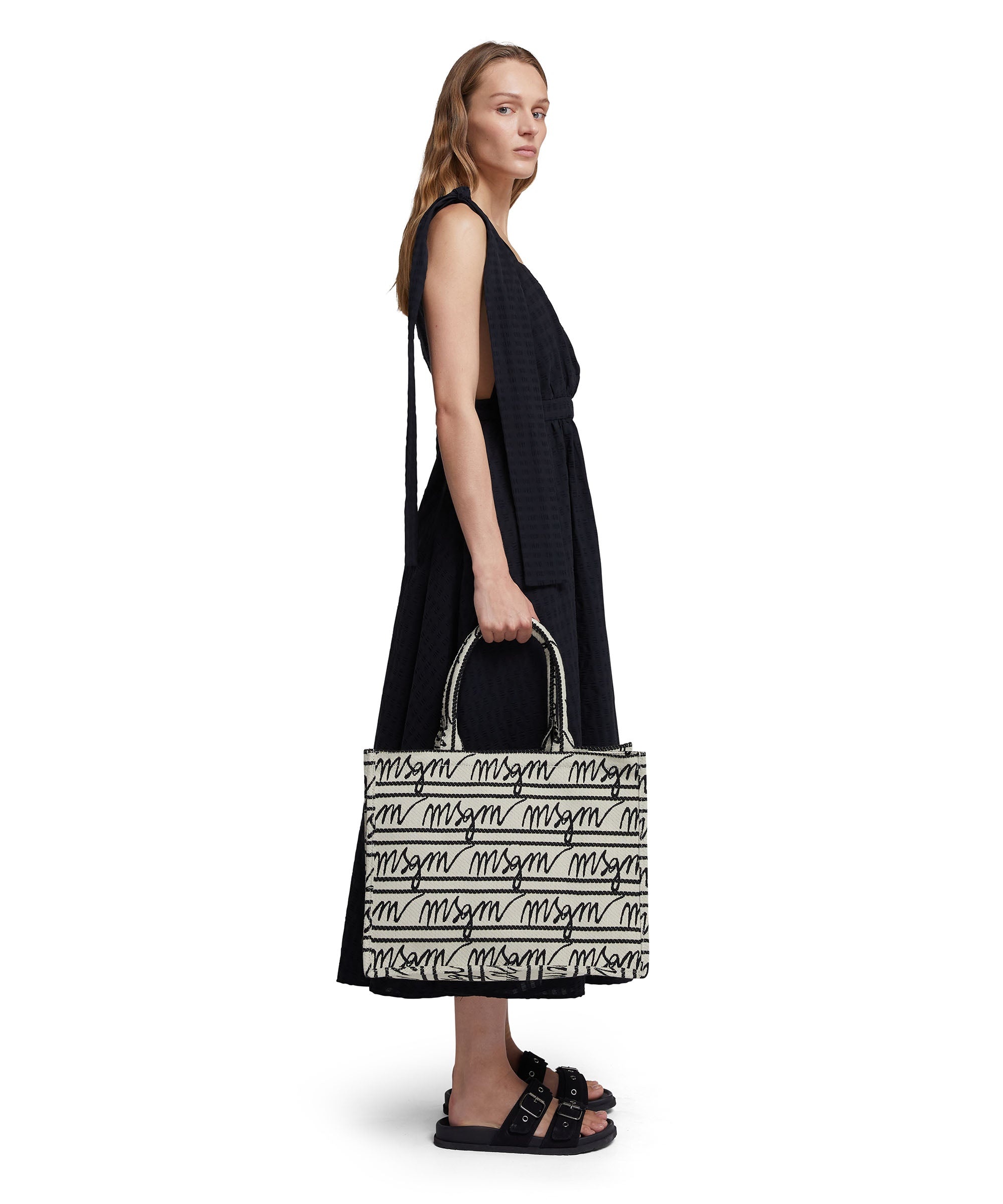 Canvas tote bag with jacquard logo - 5