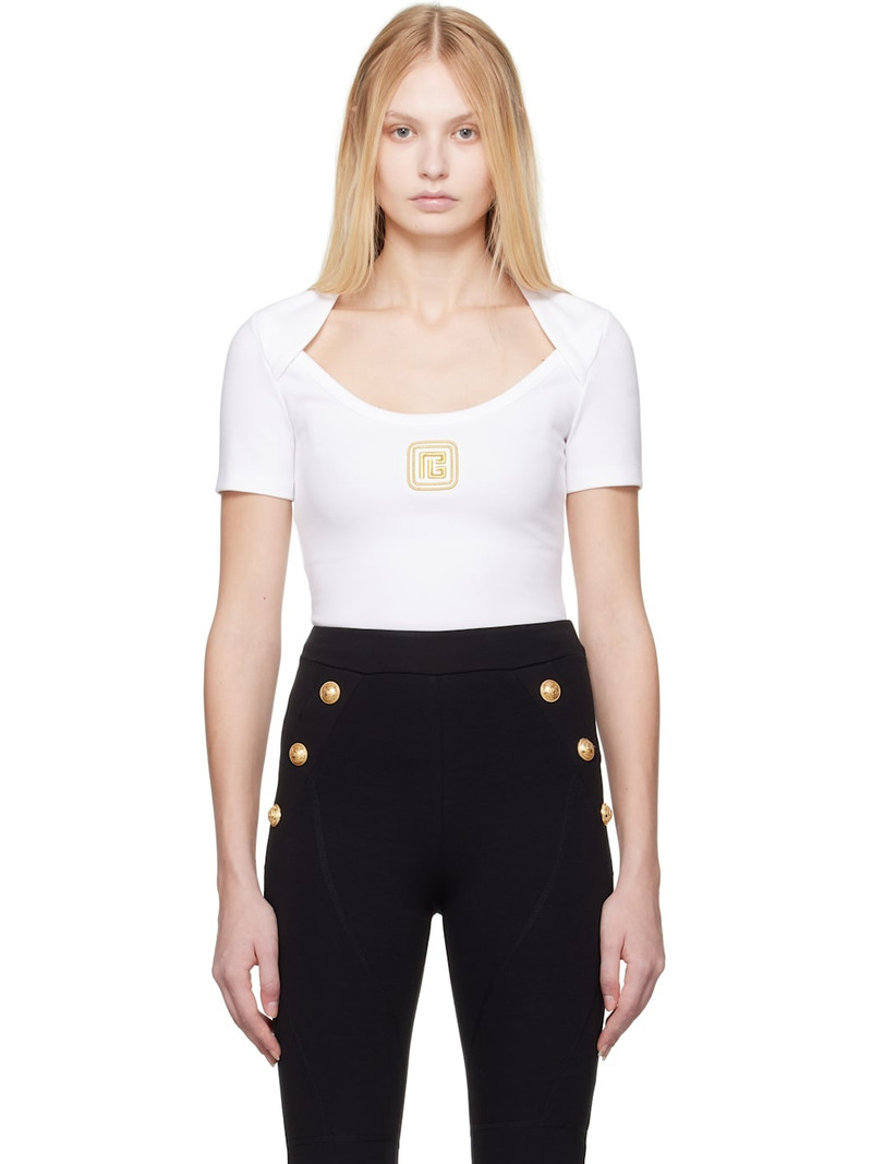 White Encolure Ronde T-shirt 1