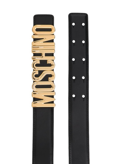 Moschino logo belt with gold-tone hardware outlook