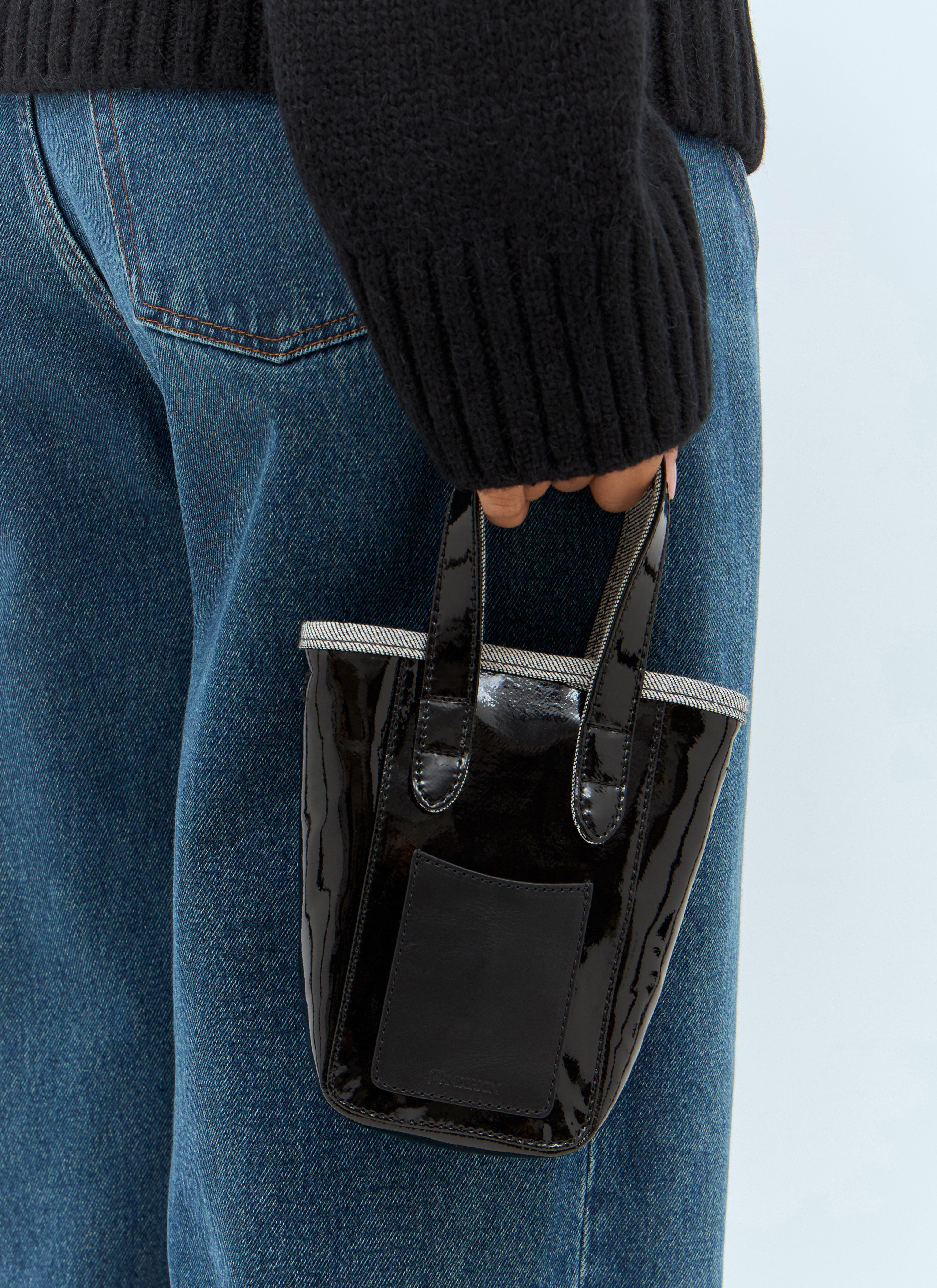 ★J W ANDERSON★ Mini Belt Tote Bag Black AC0380FA0391999 AC JW Anderson Mini Belt 'House' Embroidered Knit Tote Bag
