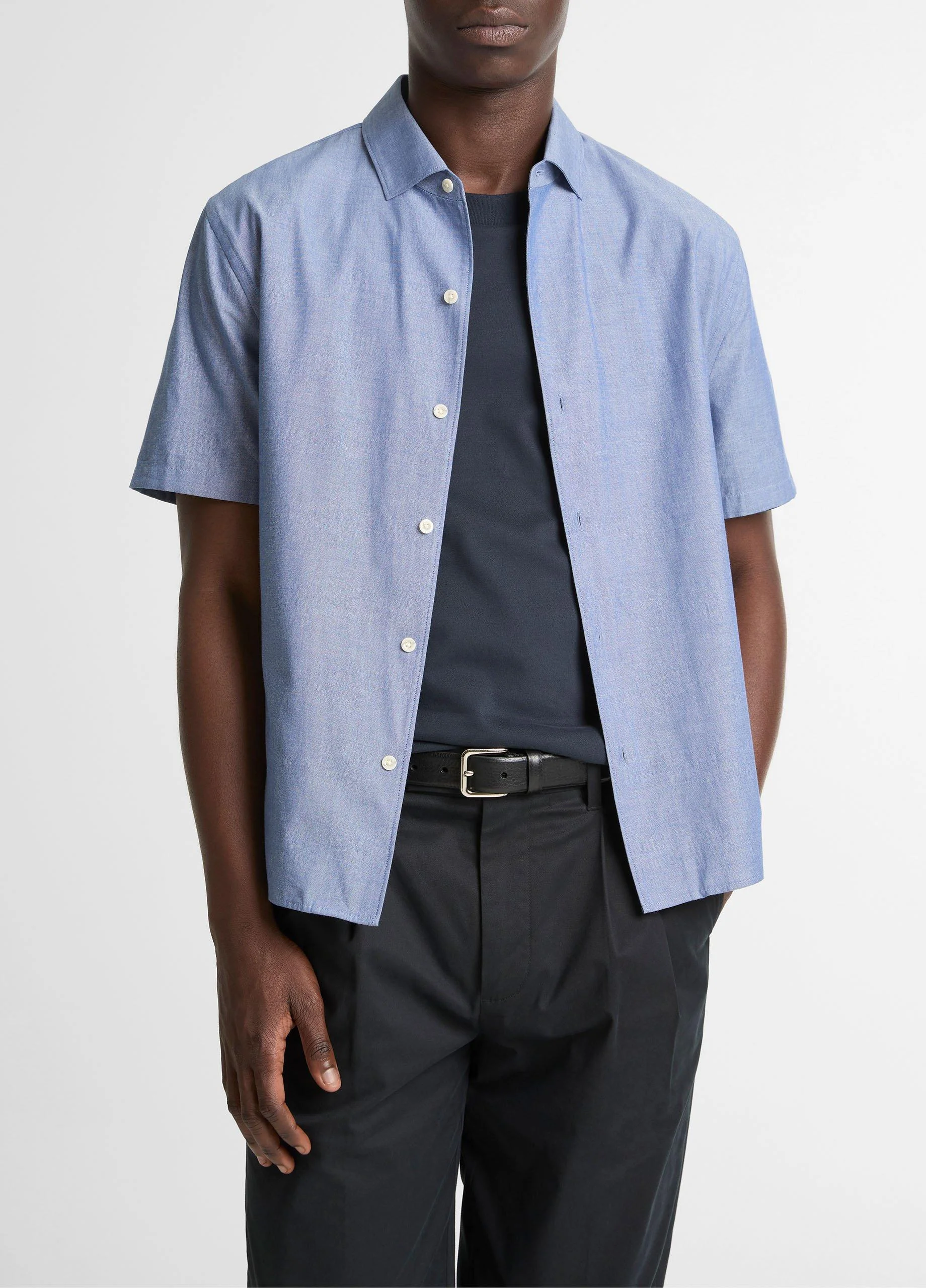 Cotton Short-Sleeve Button-Front Shirt - 1