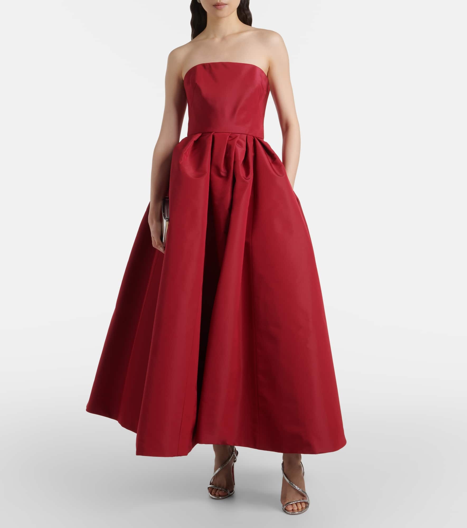 Strapless belted silk cocktail dress - 2